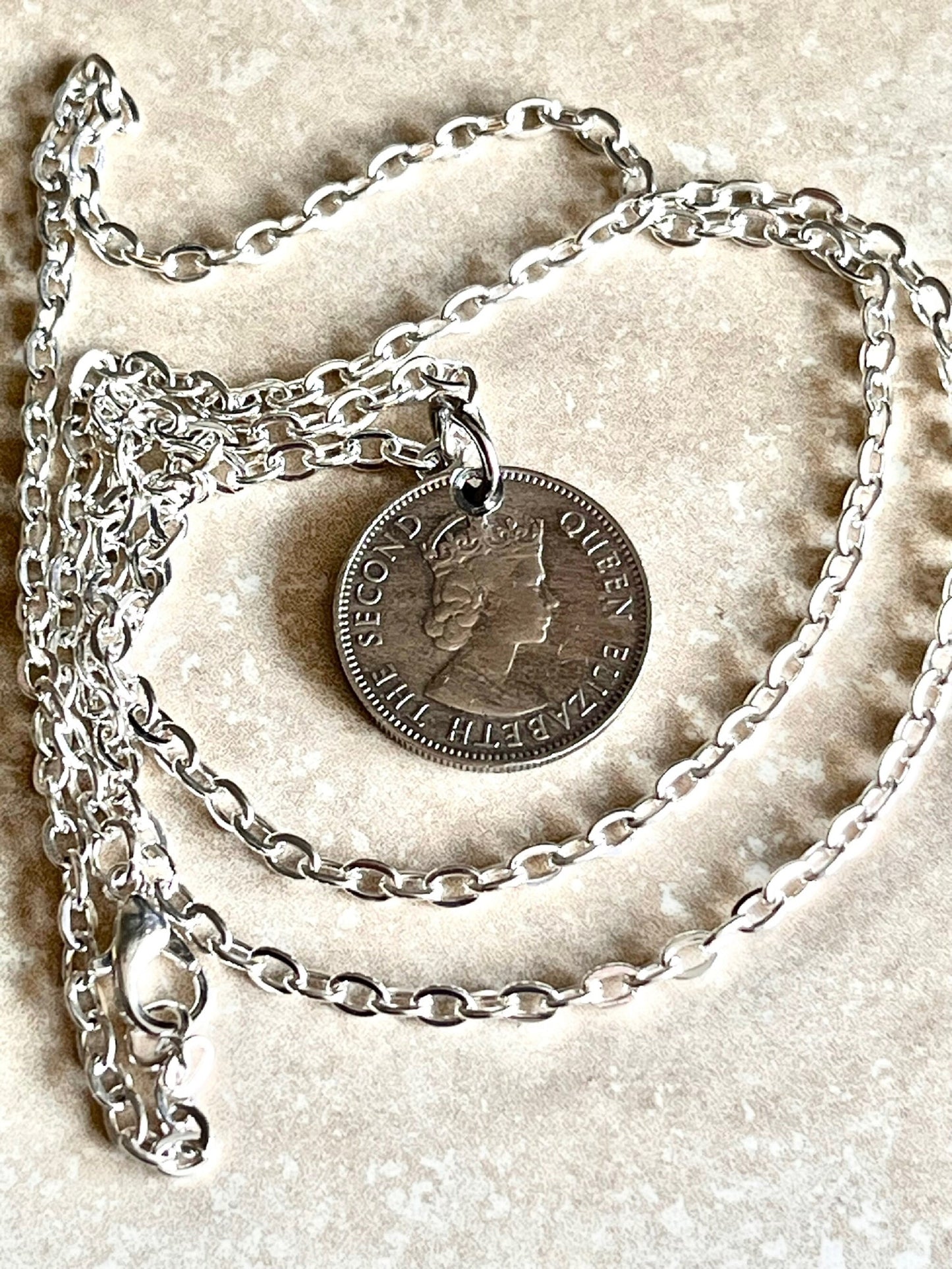 East Africa Coin Necklace 50 Cents African Personal Necklace Handmade Jewelry Gift Friend Charm For Him Her World Coin Collector