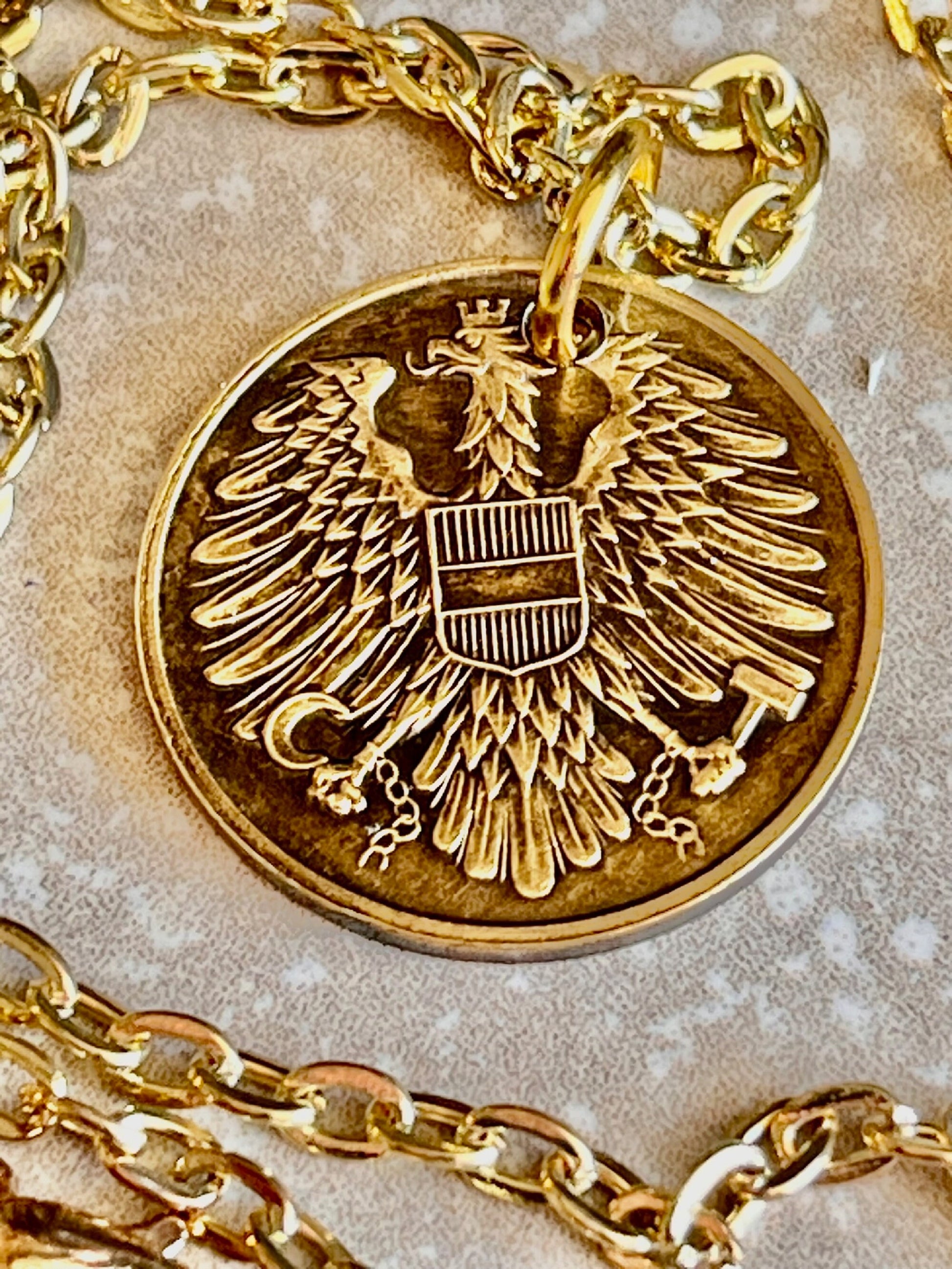 Austria Republic Österreich Austrian 20 Personal Necklace Old Vintage Handmade Jewelry Gift Friend Charm For Him Her World Coin Collector
