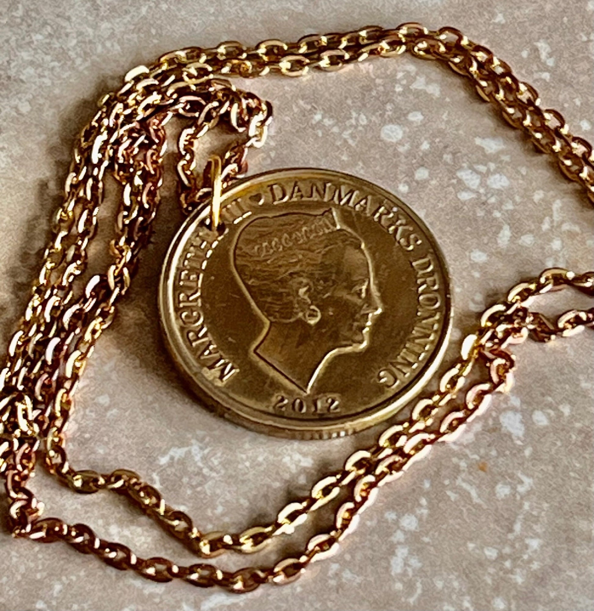 Denmark Coin Pendant Danish 20 Kroner Personal Necklace Old Vintage Handmade Jewelry Gift Friend Charm For Him Her World Coin Collector