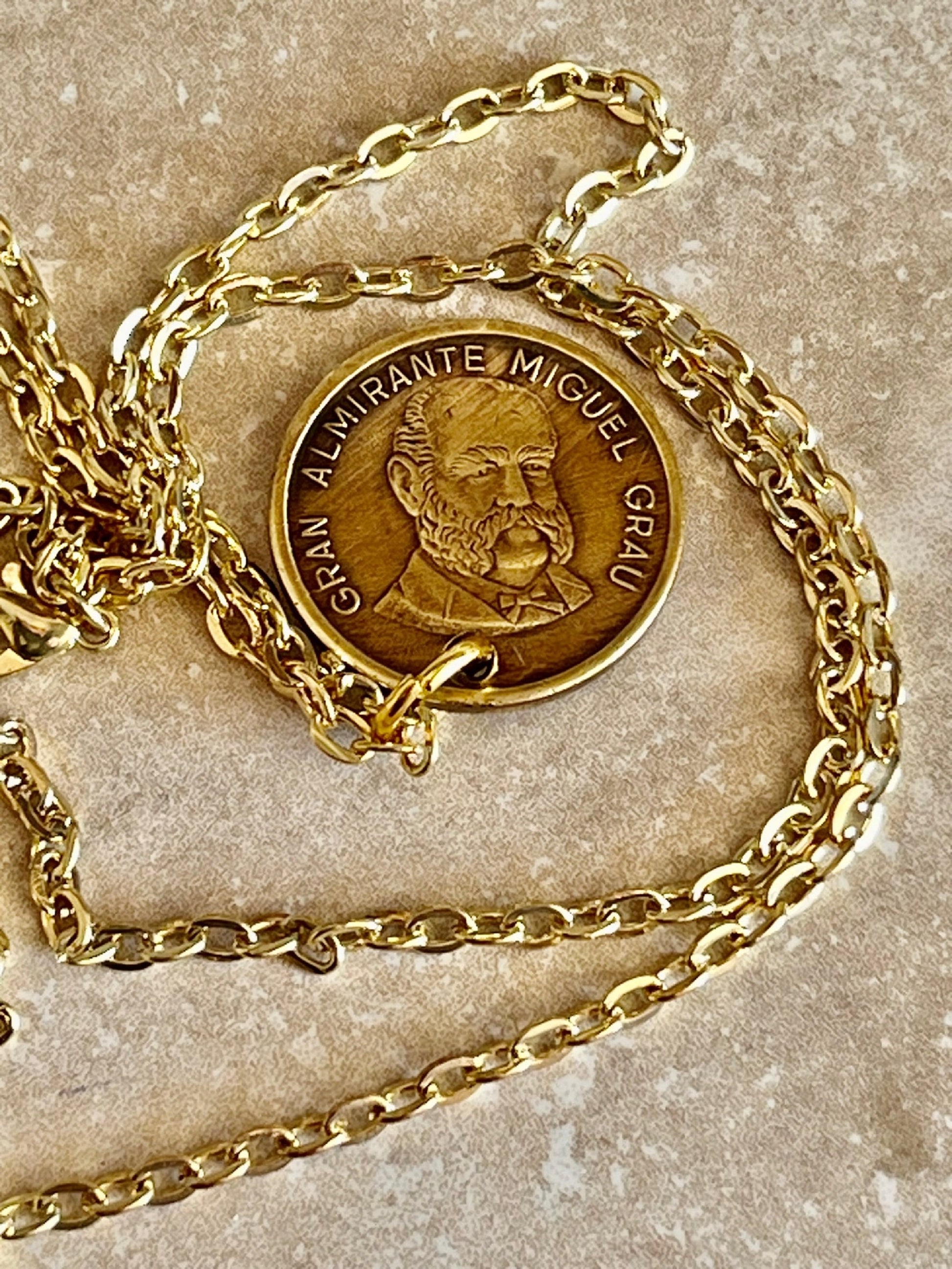 Peru Coin Pendant Peruvian 50 Centimos Personal Necklace Old Vintage Handmade Jewelry Gift Friend Charm For Him Her World Coin Collector