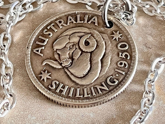 Australia Silver Necklace Coin Australian Shilling Personal Necklace Handmade Jewelry Gift Friend Charm For Him Her World Coin Collector