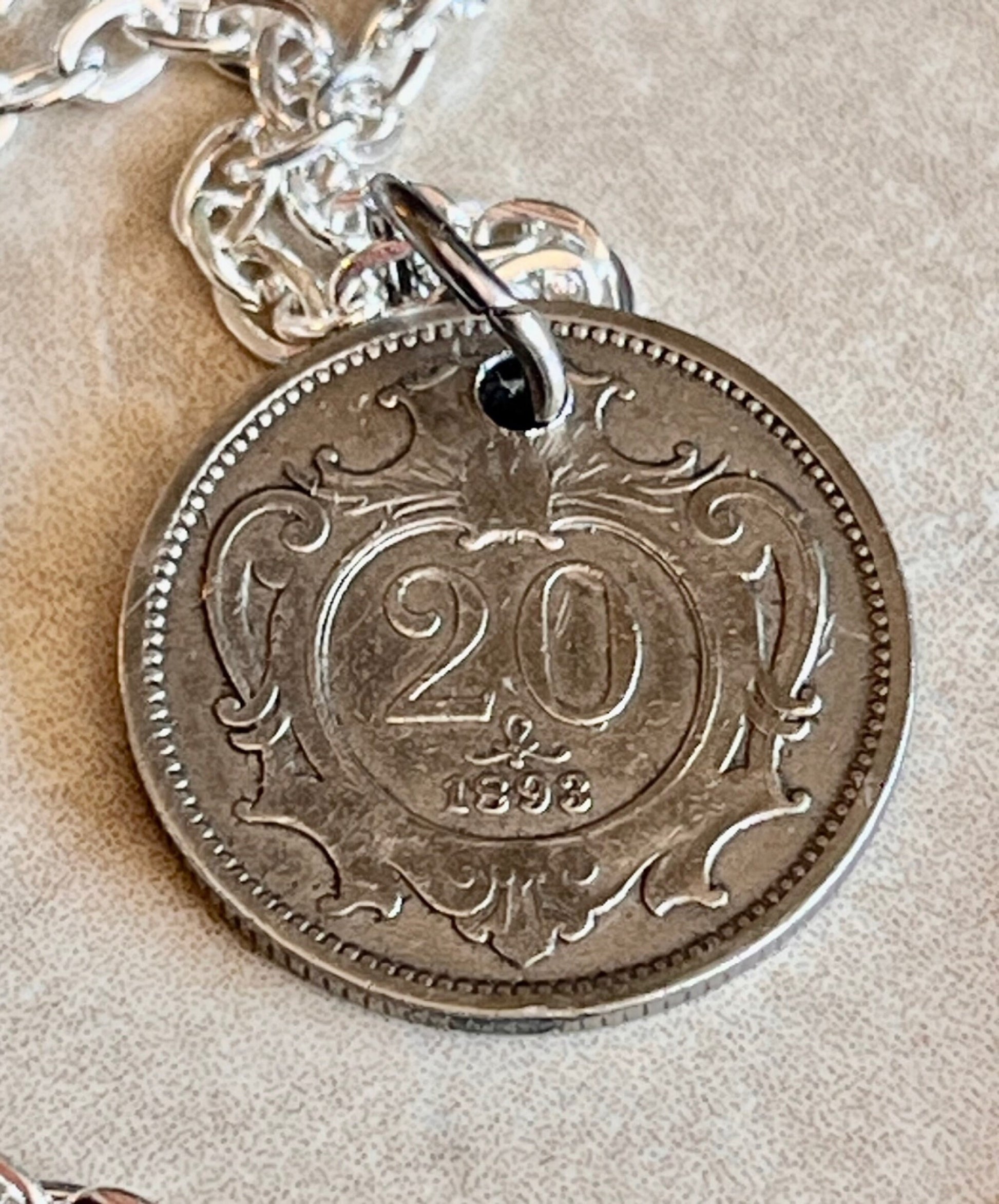 Germany 1895 Coin Necklace German 20 Pfennig Hand Custom Made Charm Gift For Friend Coin Charm Gift For Him, Coin Collector, World Coins