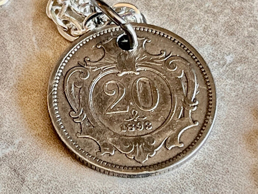 Germany 1895 Coin Necklace German 20 Pfennig Hand Custom Made Charm Gift For Friend Coin Charm Gift For Him, Coin Collector, World Coins