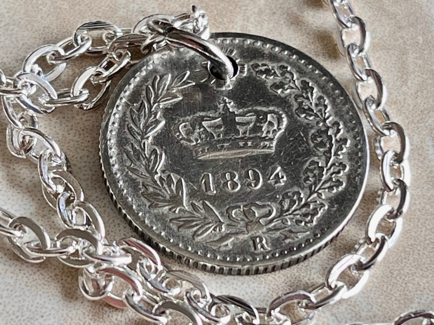 Italy 1894 Coin Necklace Italian Pendant 20 Cents Necklace Jewelry Gift For Friend Coin Charm Gift For Him Her World Coins Collector