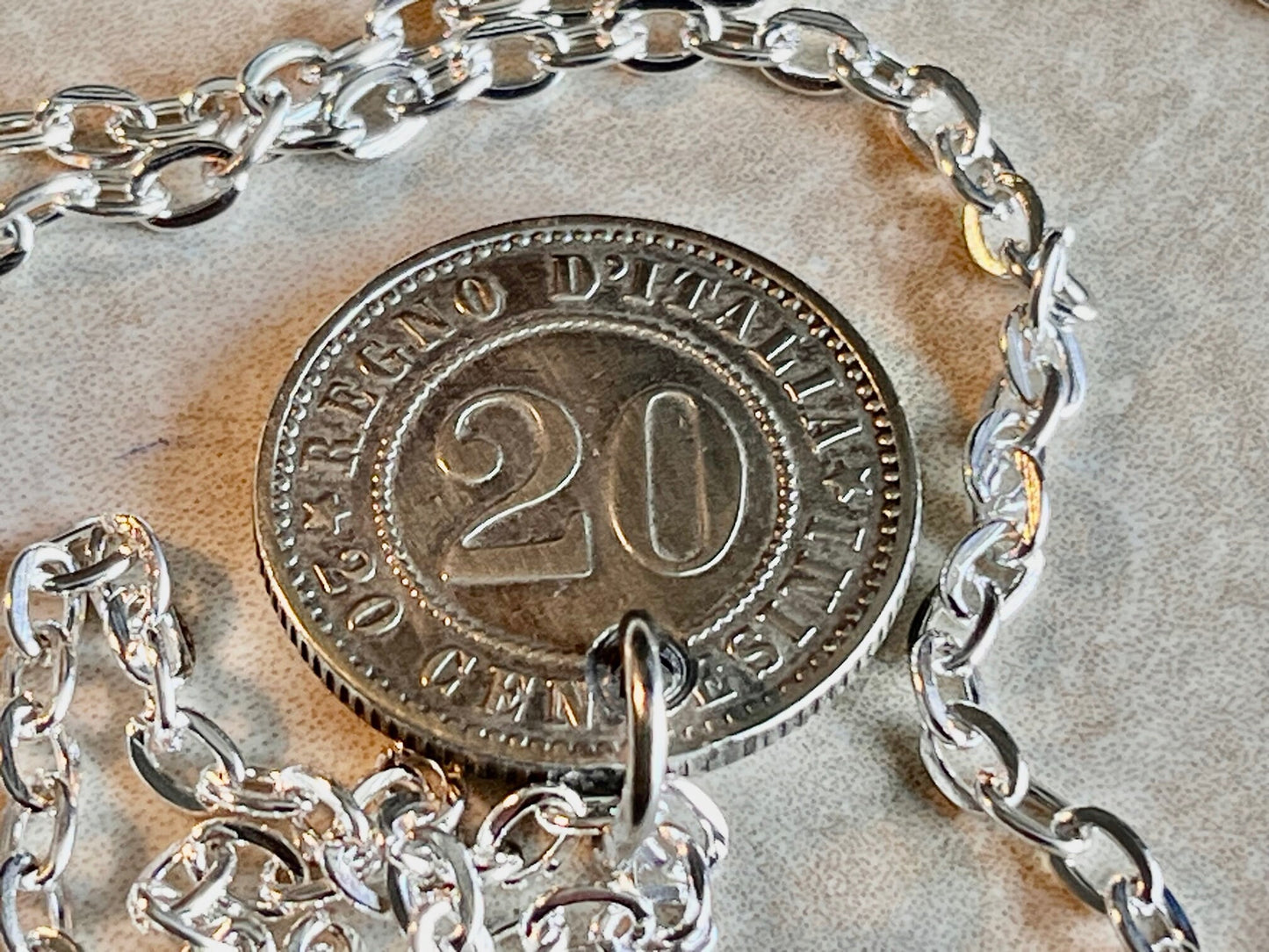 Italy 1894 Coin Necklace Italian Pendant 20 Cents Necklace Jewelry Gift For Friend Coin Charm Gift For Him Her World Coins Collector