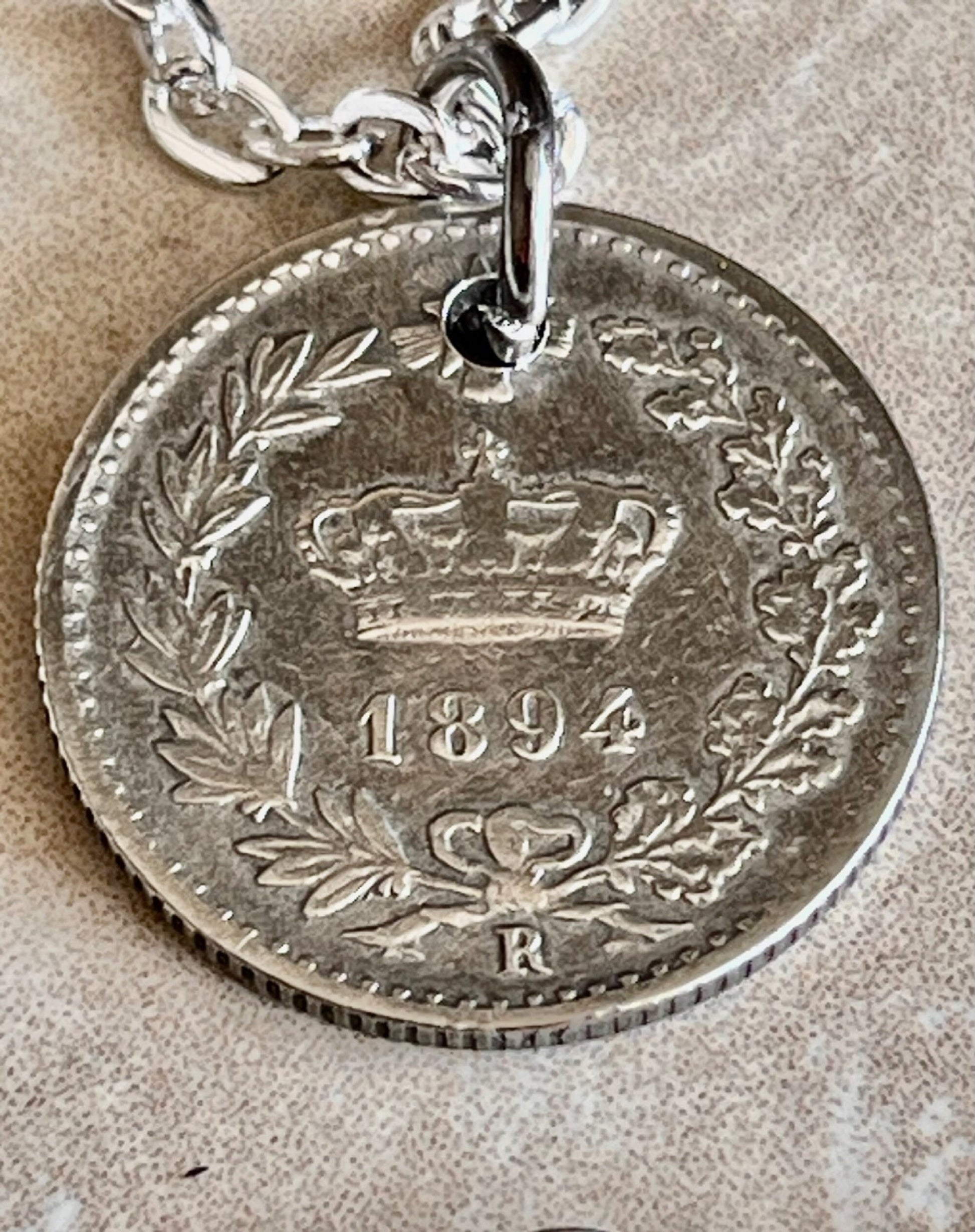 Italy 1894 Coin Necklace Italian Pendant 20 Cents Necklace Jewelry Gift For Friend Coin Charm Gift For Him Her World Coins Collector