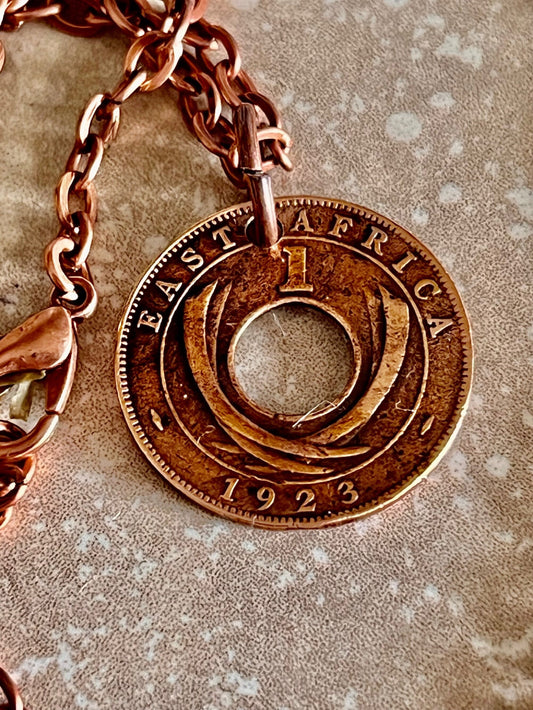 East Africa Coin Pendant 1 Cent African Personal Necklace Old Vintage Handmade Jewelry Gift Friend Charm For Him Her World Coin Collector