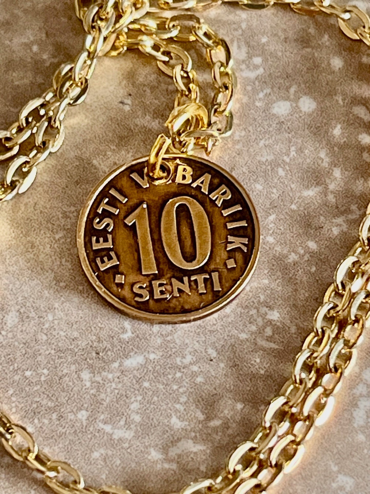 Estonia Coin Pendant Estonian 10 Senti Personal Necklace Old Handmade Jewelry Gift Friend Charm For Him Her World Coin Collector