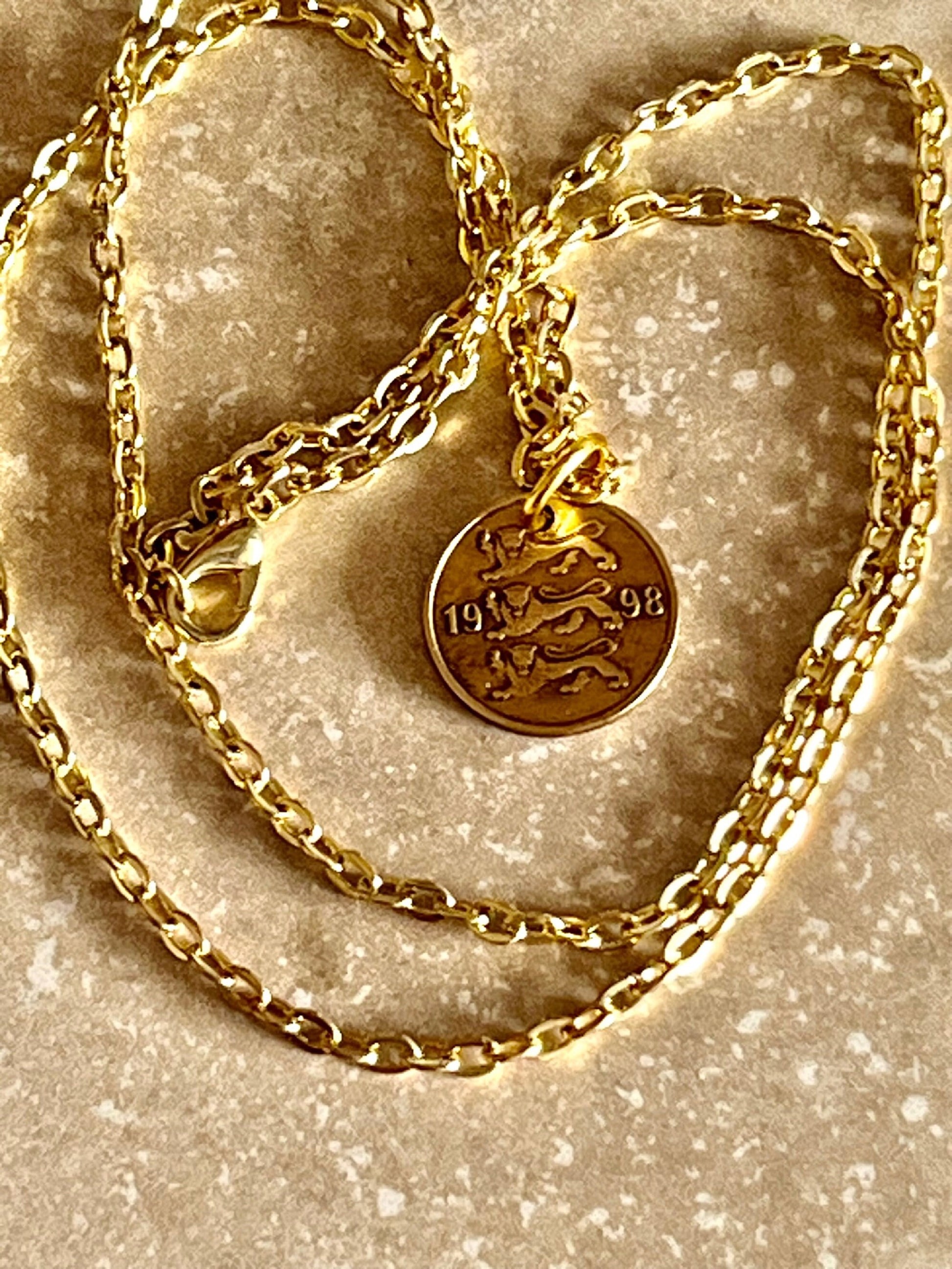 Estonia Coin Pendant Estonian 10 Senti Personal Necklace Old Handmade Jewelry Gift Friend Charm For Him Her World Coin Collector