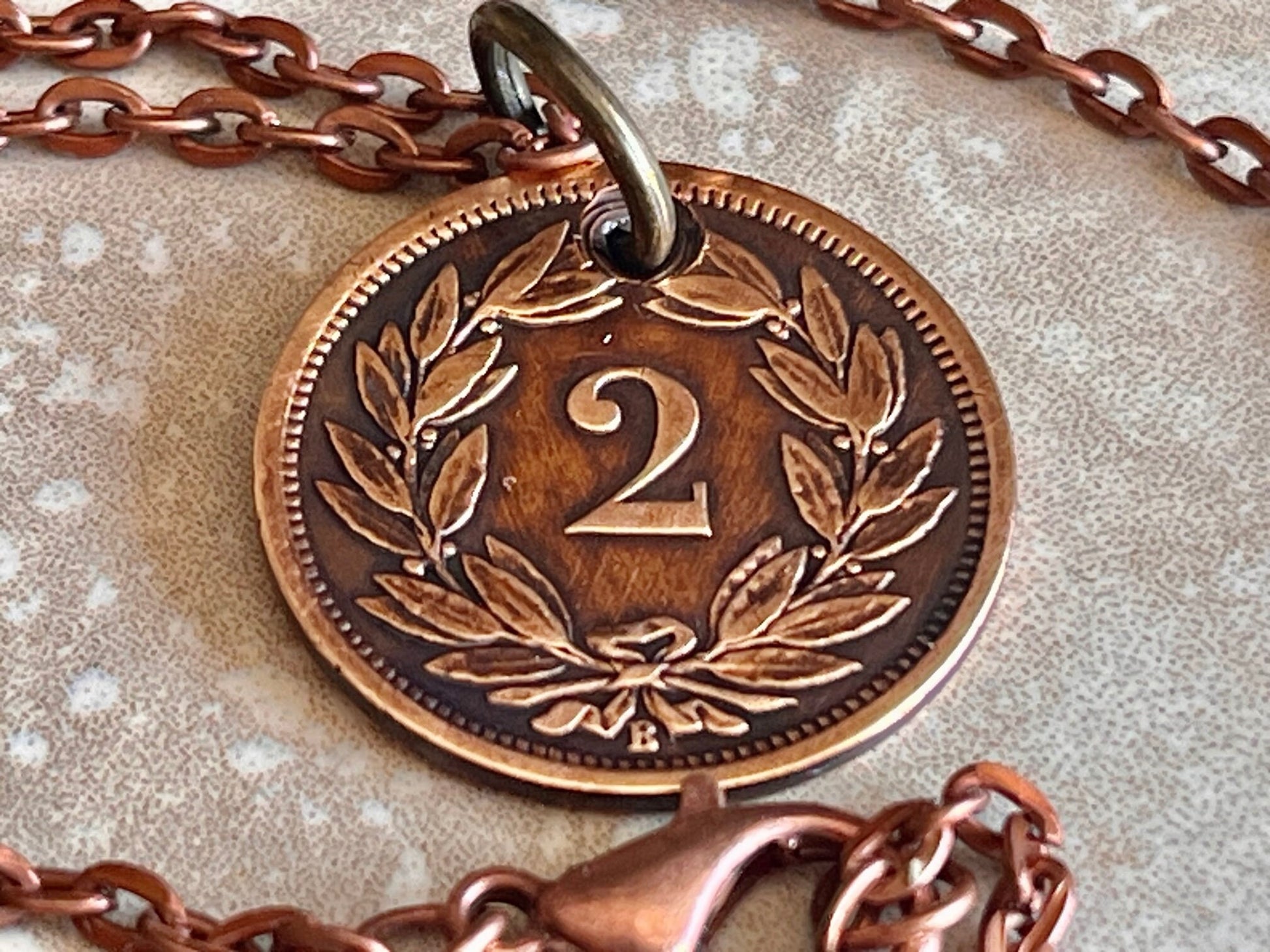 Switzerland Pendant Necklace Helvetia 2 Rappen Bern Personal Old Vintage Handmade Jewelry Gift Friend Charm For Him Her World Coin Collector