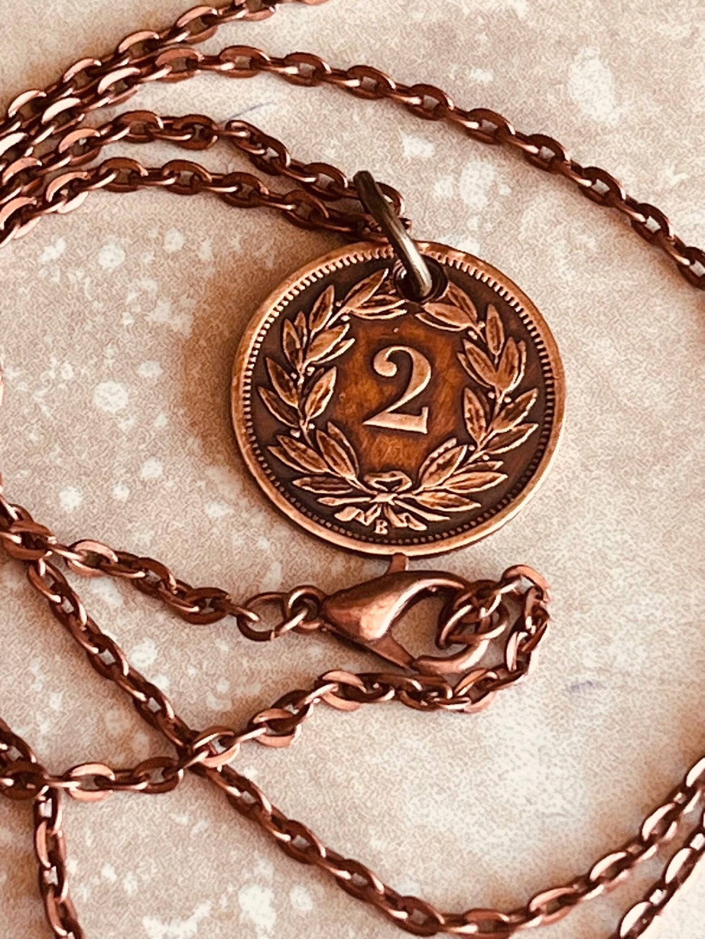 Switzerland Pendant Necklace Helvetia 2 Rappen Bern Personal Old Vintage Handmade Jewelry Gift Friend Charm For Him Her World Coin Collector