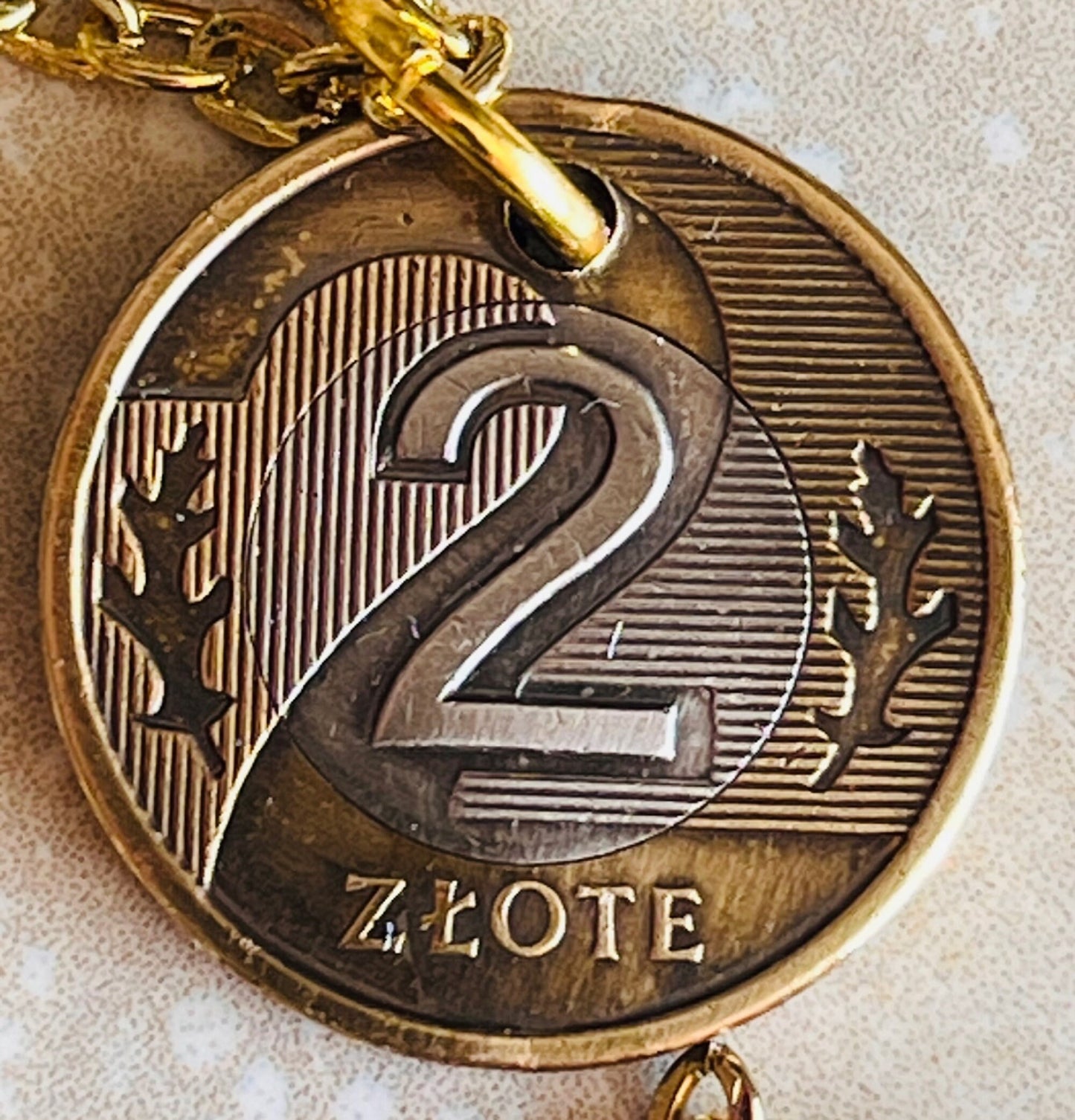 Poland Pendant Necklace 2 Zlote Polish Custom Made Vintage Jewelry and Rare coins - Coin Enthusiast - Handmade Fashion Gift Accessory.