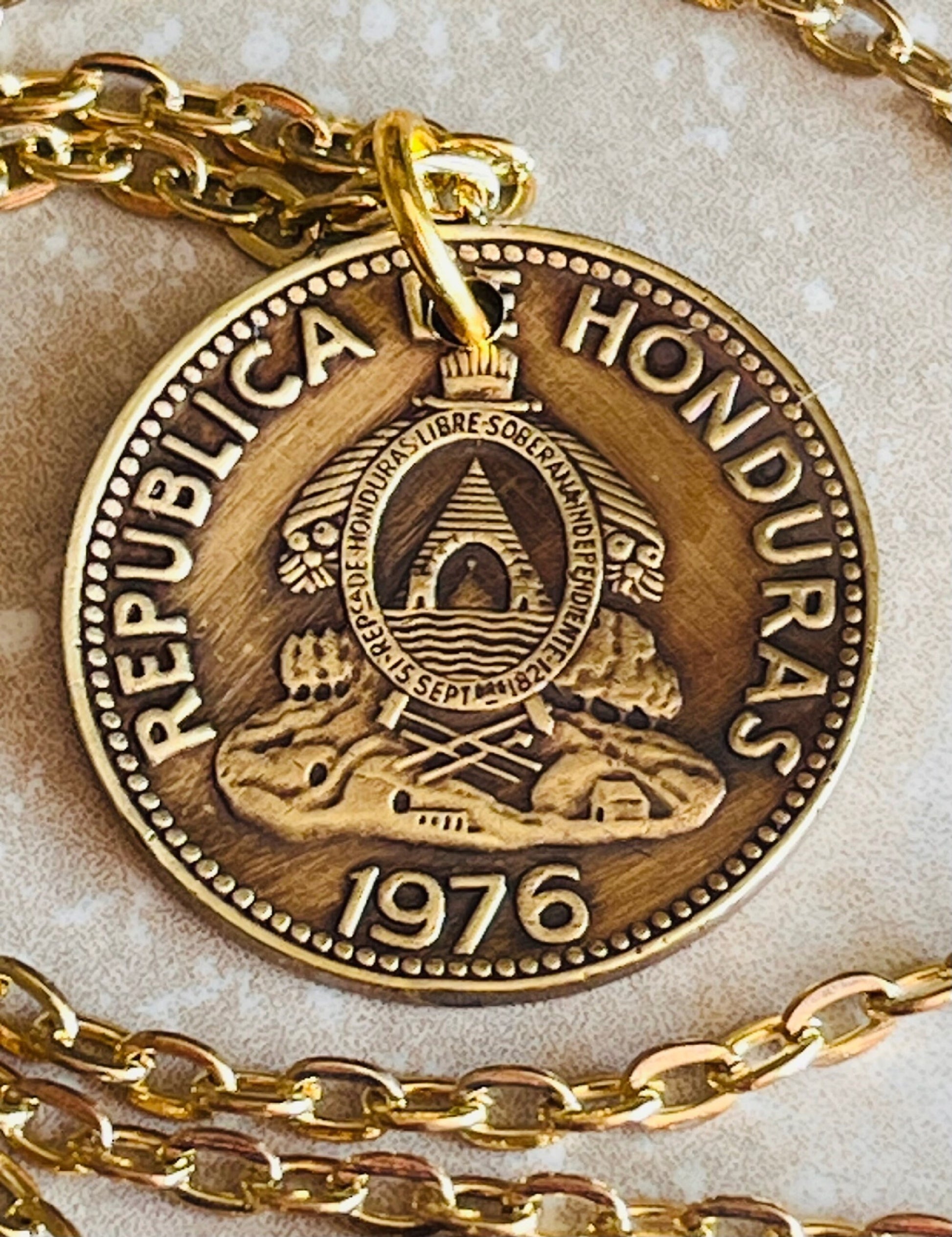 British Honduras 10 Centavos Lempira Personal Necklace Old Vintage Handmade Jewelry Gift Friend Charm For Him Her World Coin Collector