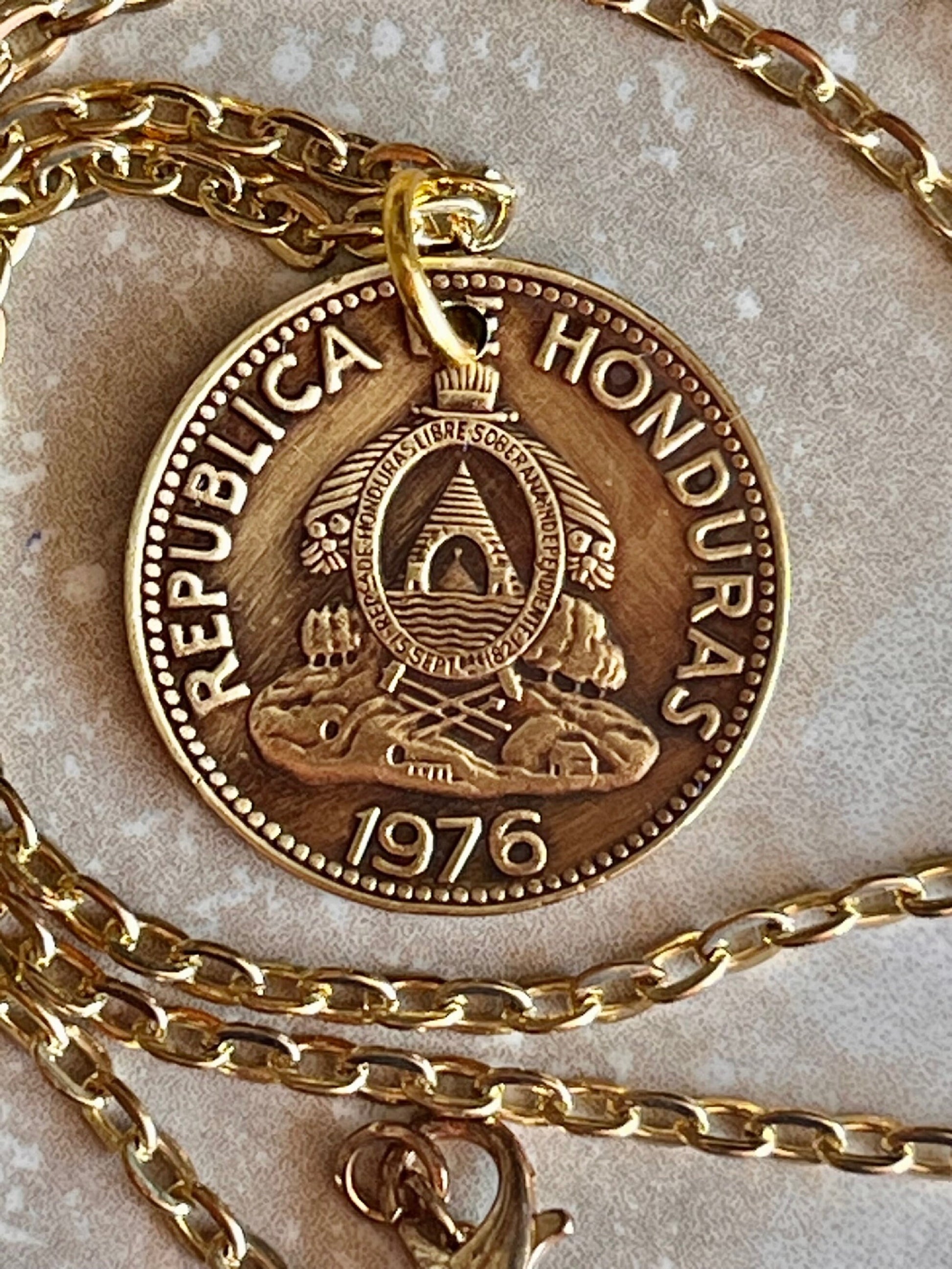 British Honduras 10 Centavos Lempira Personal Necklace Old Vintage Handmade Jewelry Gift Friend Charm For Him Her World Coin Collector