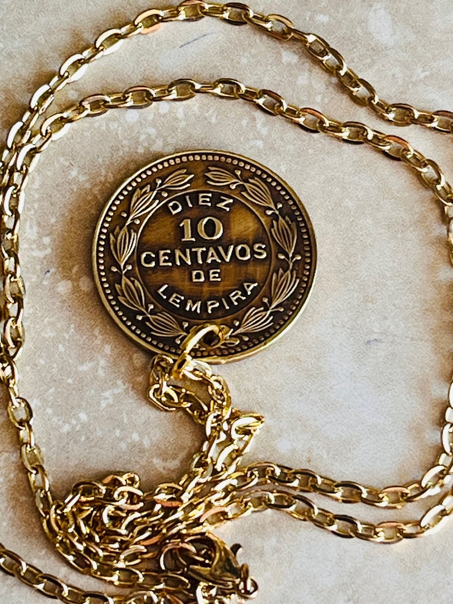 British Honduras 10 Centavos Lempira Personal Necklace Old Vintage Handmade Jewelry Gift Friend Charm For Him Her World Coin Collector