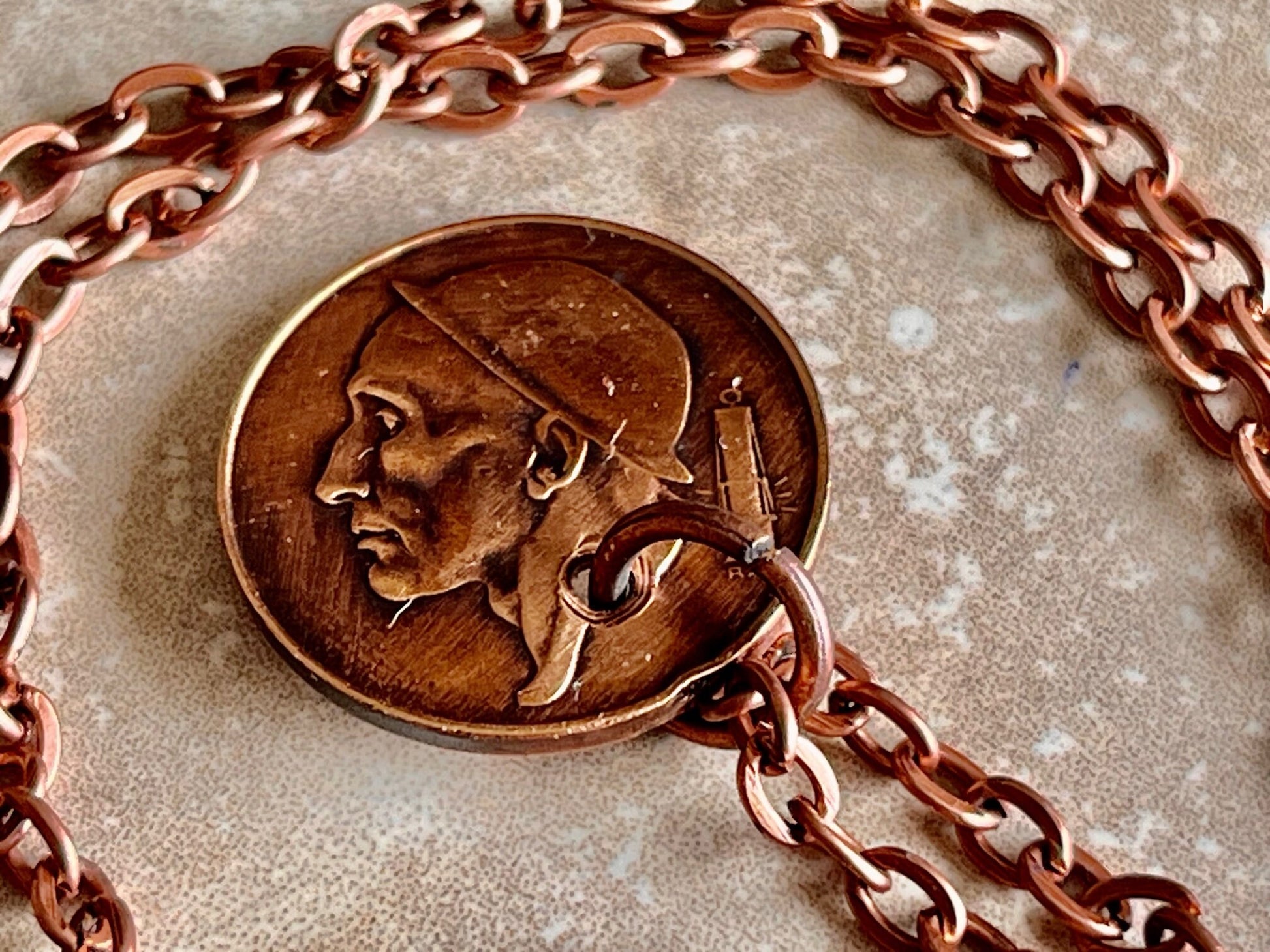 Belgium Coin Pendant Necklace Belgian 50 Centimes Miner Personal Vintage Handmade Jewelry Gift Friend Charm For Him Her World Coin Collector