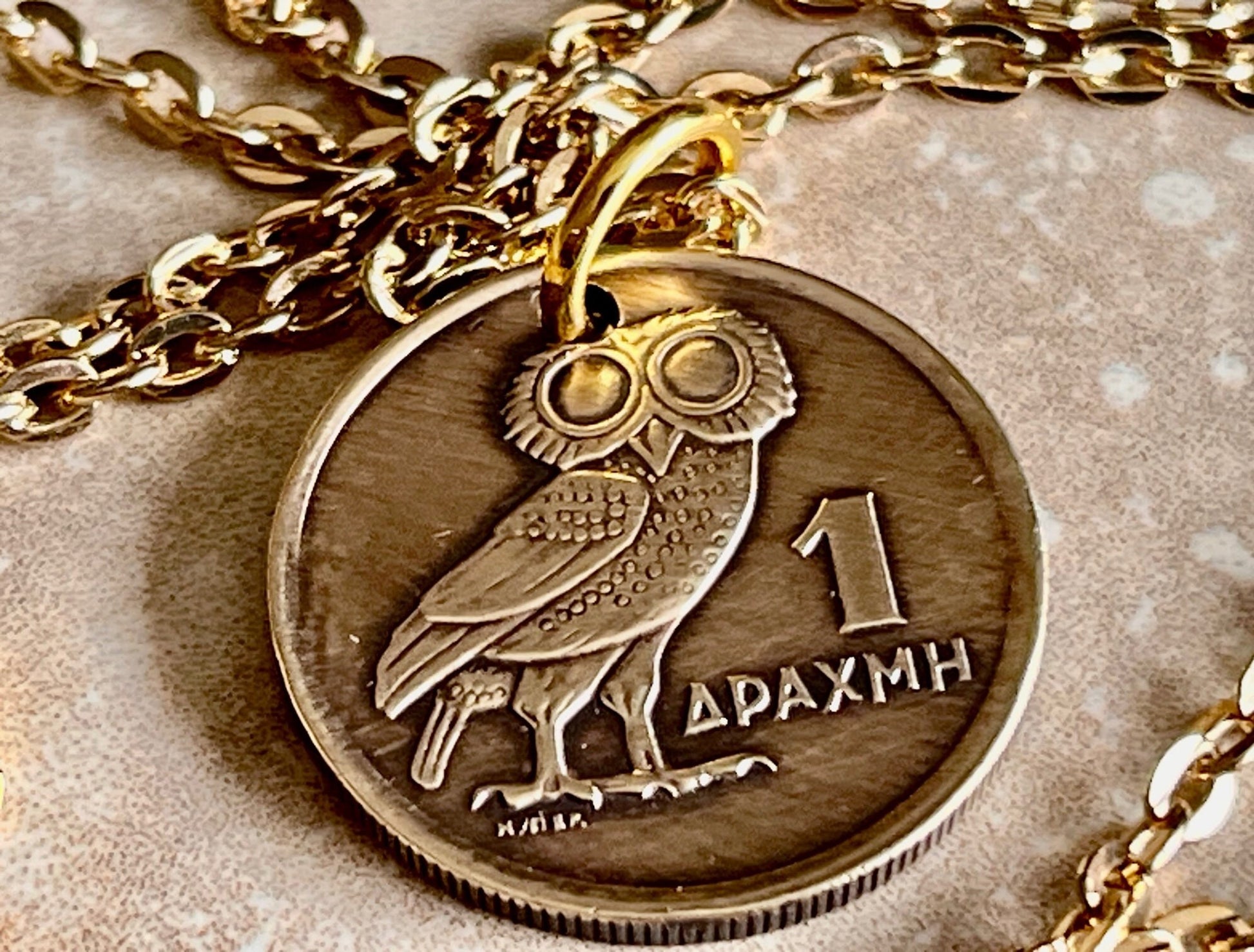 Greece Coin Necklace 1 Apaxmh Owl Greek Pendant Personal Old Vintage Handmade Jewelry Gift Friend Charm For Him Her World Coin Collector