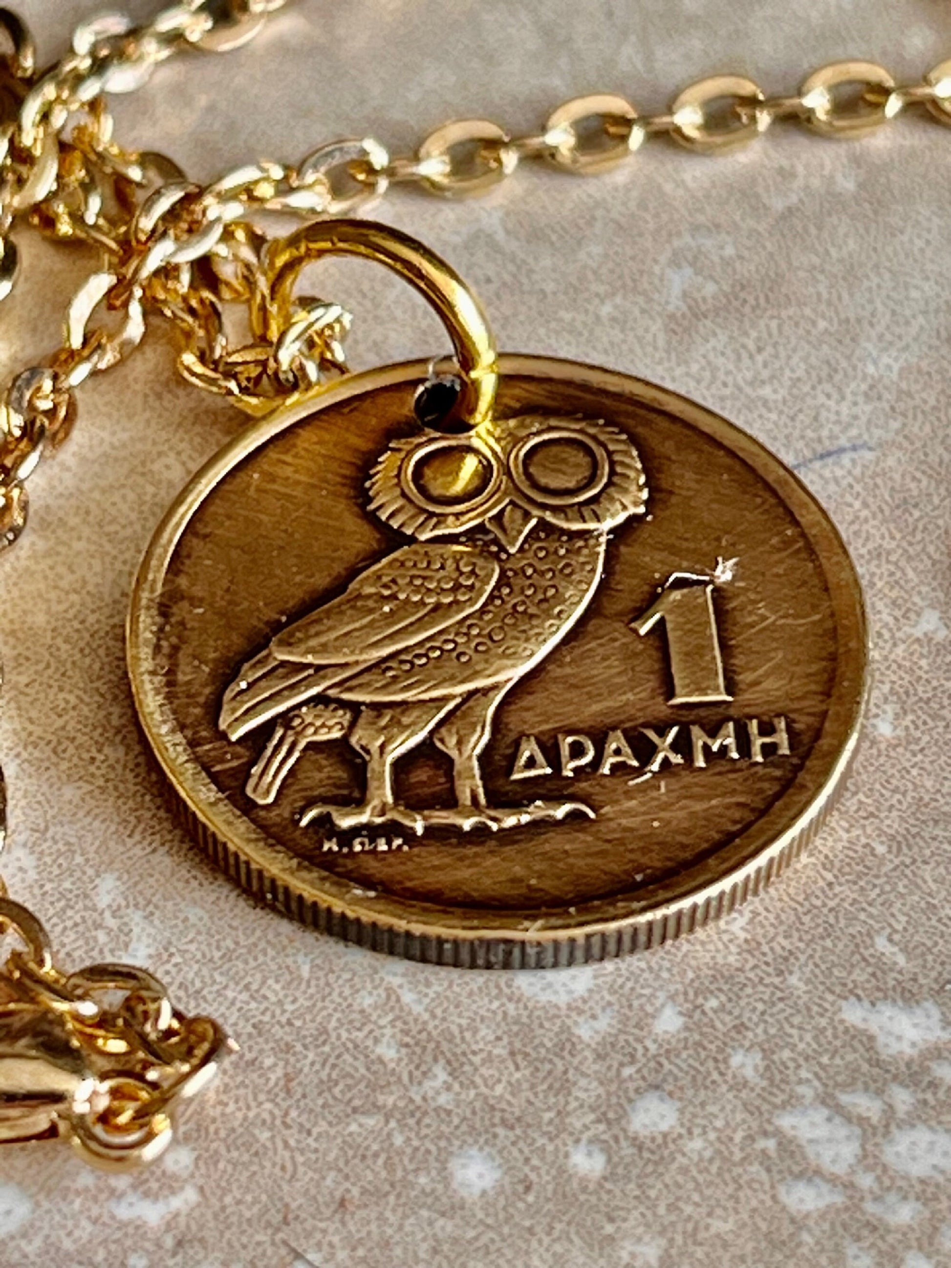 Greece Coin Necklace 1 Apaxmh Owl Greek Pendant Personal Old Vintage Handmade Jewelry Gift Friend Charm For Him Her World Coin Collector