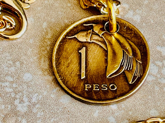 Uruguay Coin Necklace Uruguayan One Peso Pendant Personal Old Vintage Handmade Jewelry Gift Friend Charm For Him Her World Coin Collector