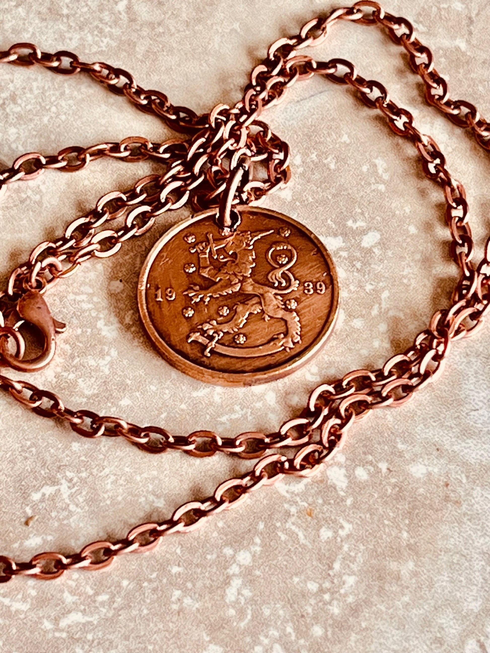 Finland Coin Pendant 10 Finnish Markkaa Suomi Necklace Jewelry Gift For Friend Coin Charm Gift For Him, Her, World Coins Collector