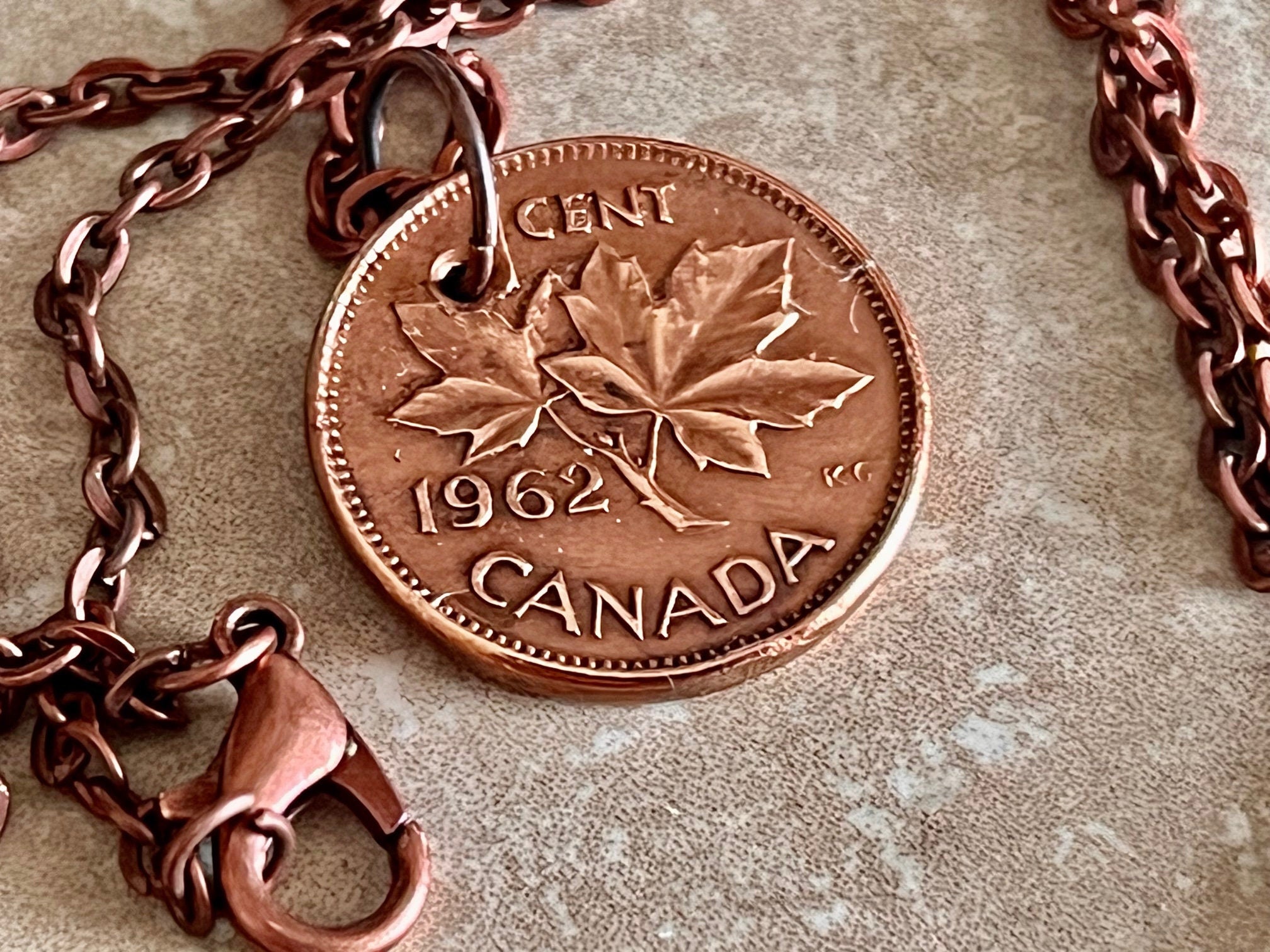 Canada Penny Coin Pendant One Cent Canadian Personal Necklace Vintage Daves Coin Jewelry