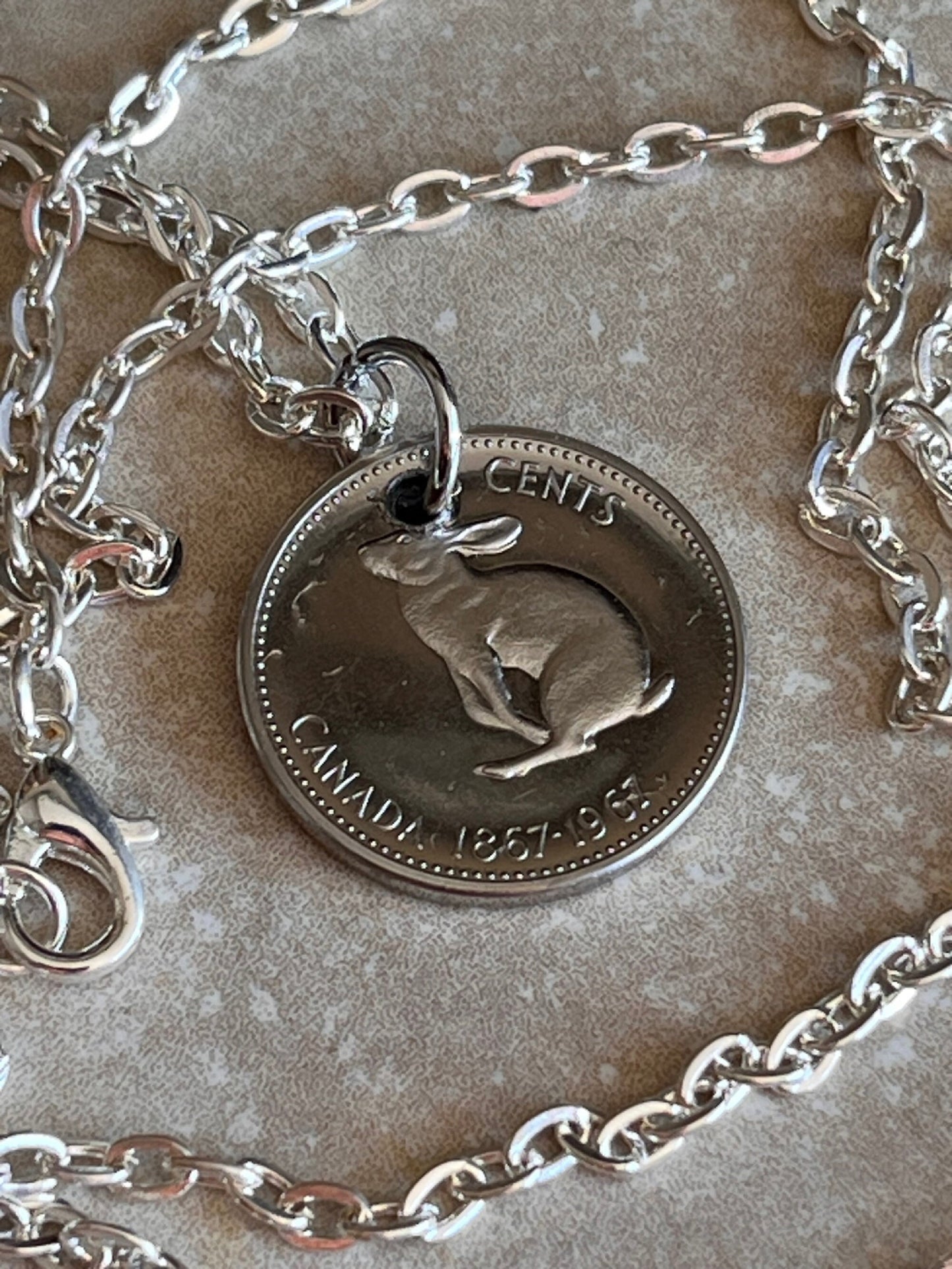 Canada Coin Necklace 5 Cent Nickel Pendant Personal Necklace Old Vintage Handmade Jewelry Gift Friend Charm For Him Her World Coin Collector