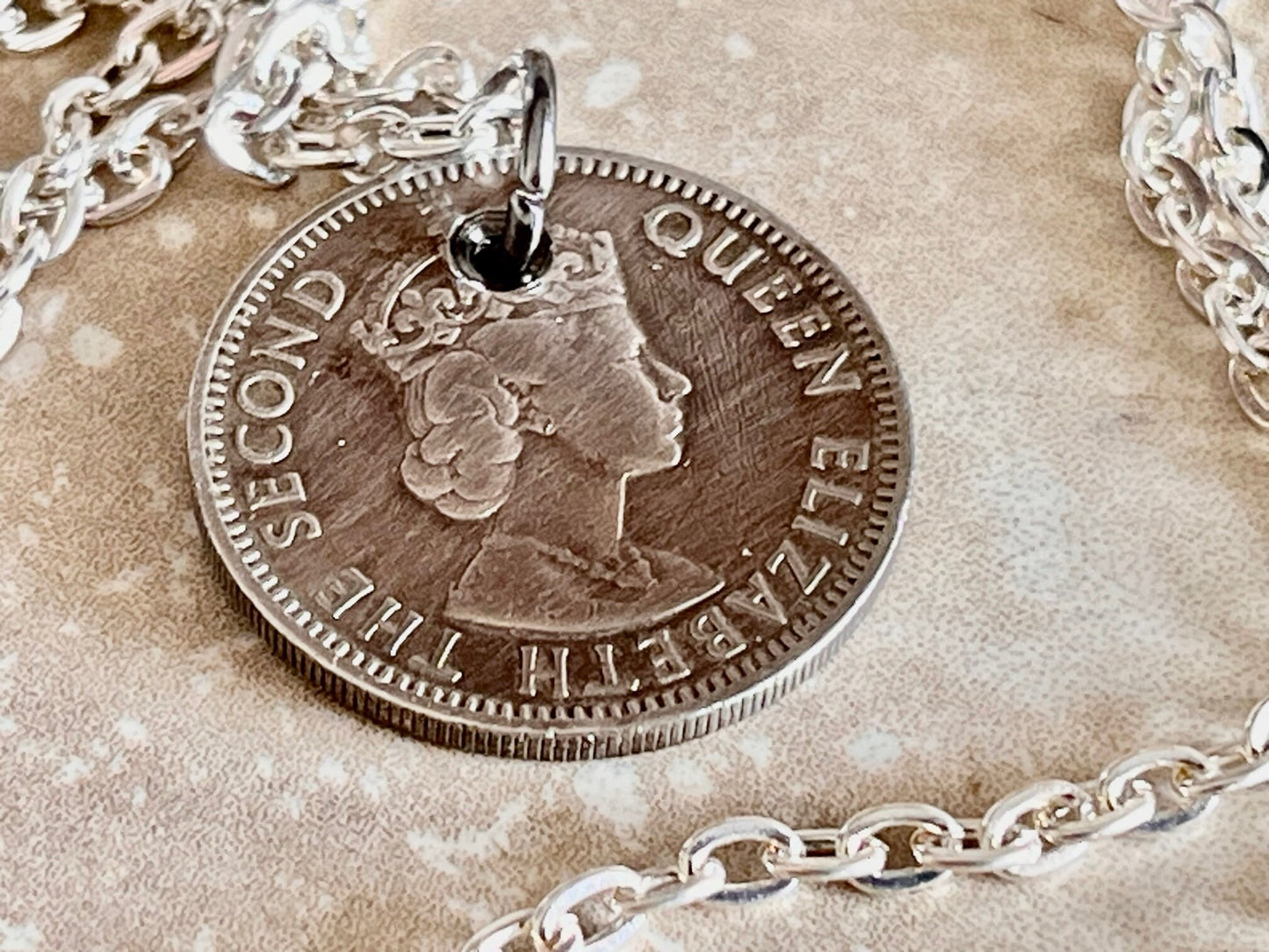 Cyprus Coin Pendant Necklace Cypriot 50 Cents Personal Old Vintage Handmade Jewelry Gift Friend Charm For Him Her World Coin Collector