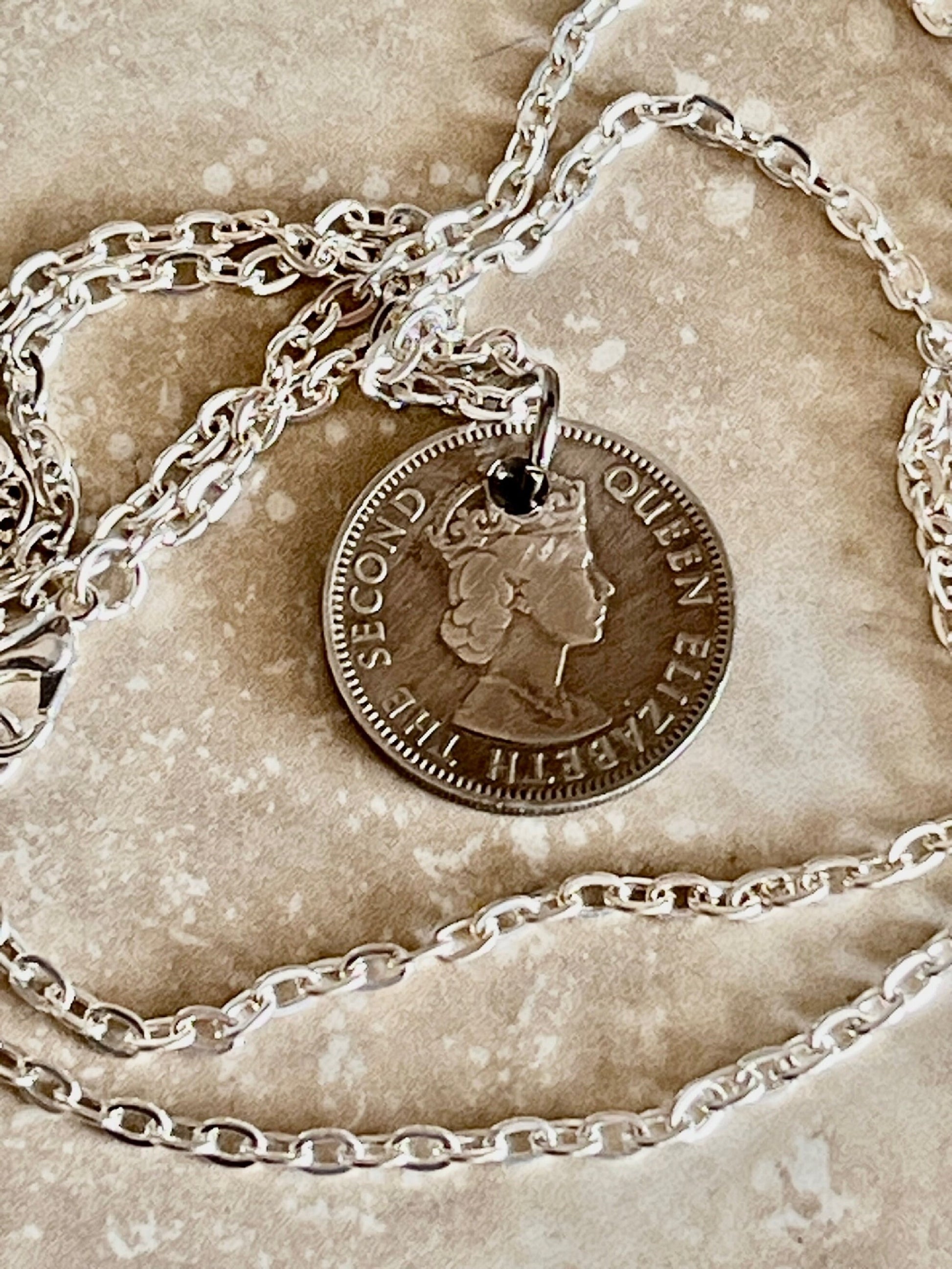 Cyprus Coin Pendant Necklace Cypriot 50 Cents Personal Old Vintage Handmade Jewelry Gift Friend Charm For Him Her World Coin Collector