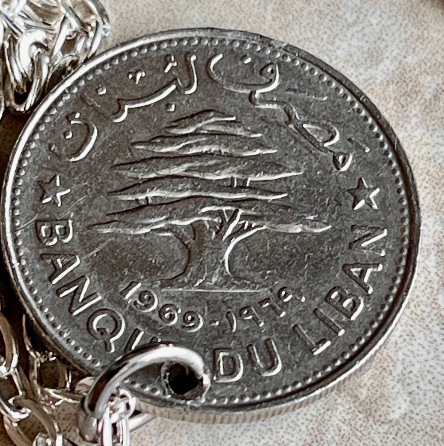 Libya Coin Pendant Libyan 50 Piastres Personal Necklace Old Vintage Handmade Jewelry Gift Friend Charm For Him Her World Coin Collector