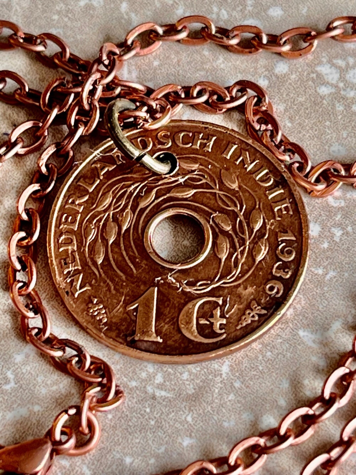 Netherlands Coin Necklace Indie 1 Cent Pendant Personal Old Vintage Handmade Jewelry Gift Friend Charm For Him Her World Coin Collector