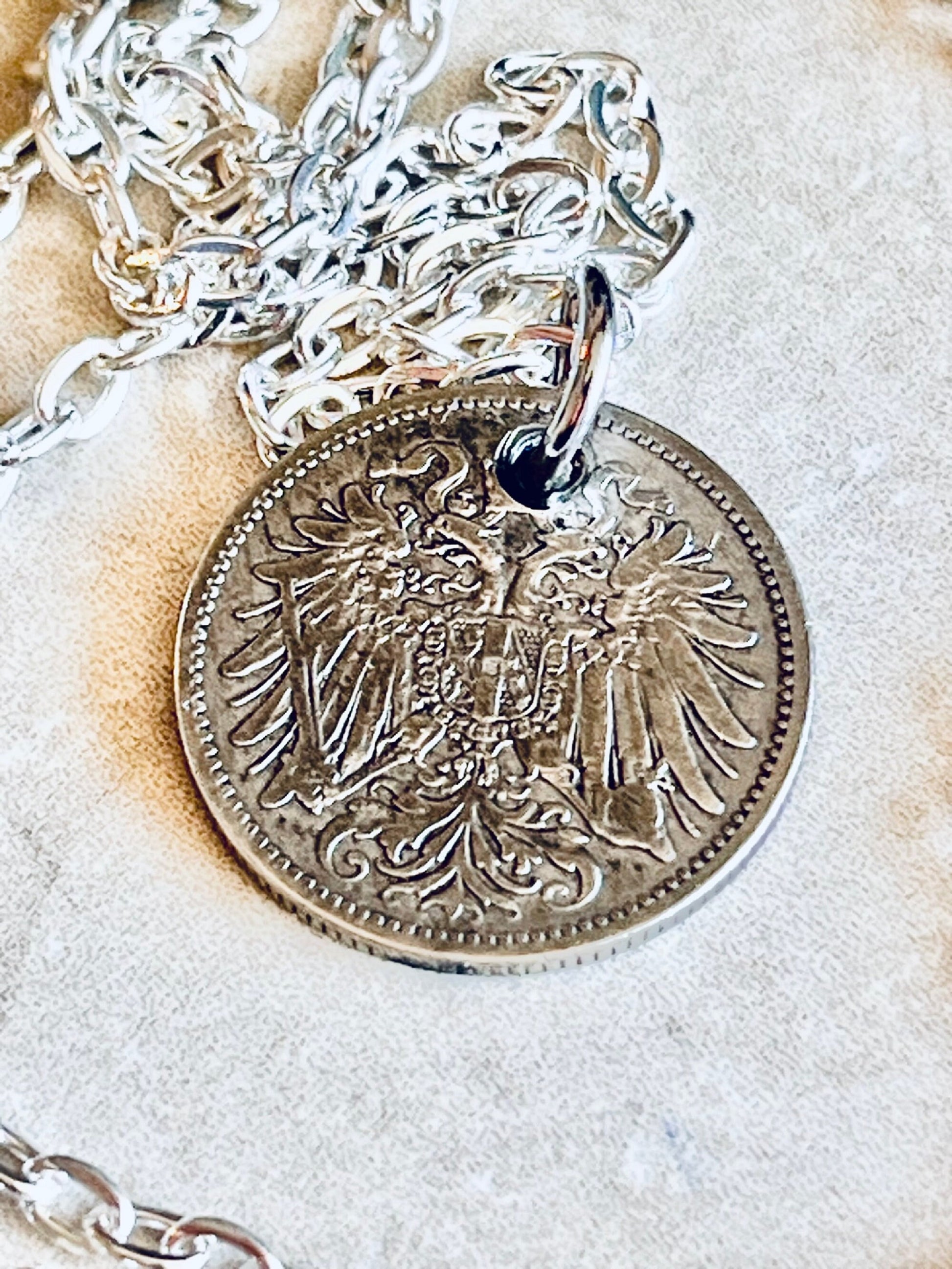 Germany 1895 Coin Necklace German 20 Pfennig Hand Custom Made Charm Gift For Friend Coin Charm Gift For Him, Coin Collector, World Coins