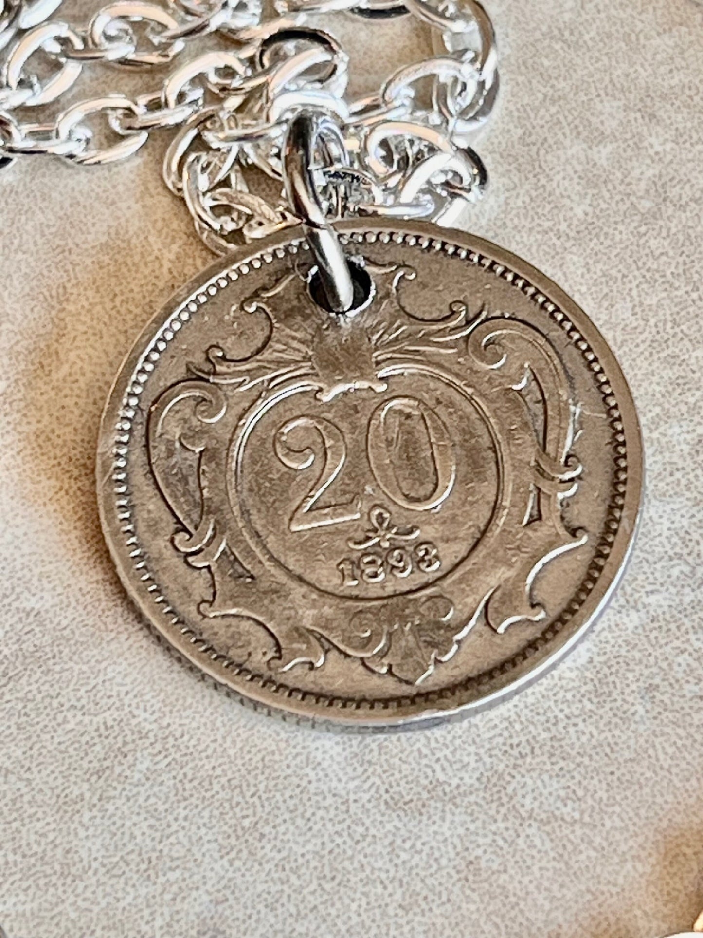 Germany 1895 Coin Necklace German 20 Pfennig Hand Custom Made Charm Gift For Friend Coin Charm Gift For Him, Coin Collector, World Coins