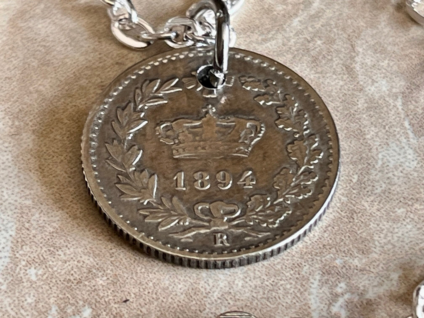 Italy 1894 Coin Necklace Italian Pendant 20 Cents Necklace Jewelry Gift For Friend Coin Charm Gift For Him Her World Coins Collector