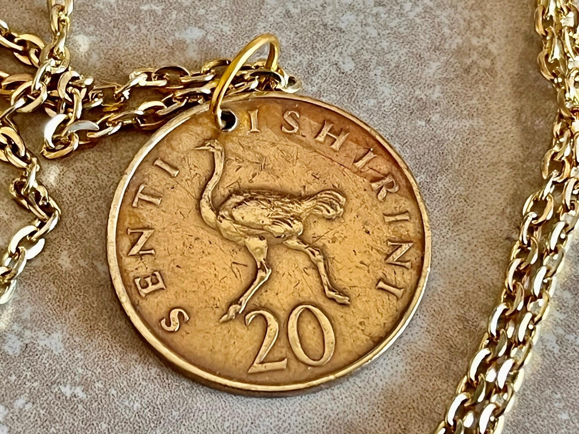 Tanzania Coin Pendant Necklace Tanzanian 20 Senti Personal Old Vintage Handmade Jewelry Gift Friend Charm For Him Her World Coin Collector