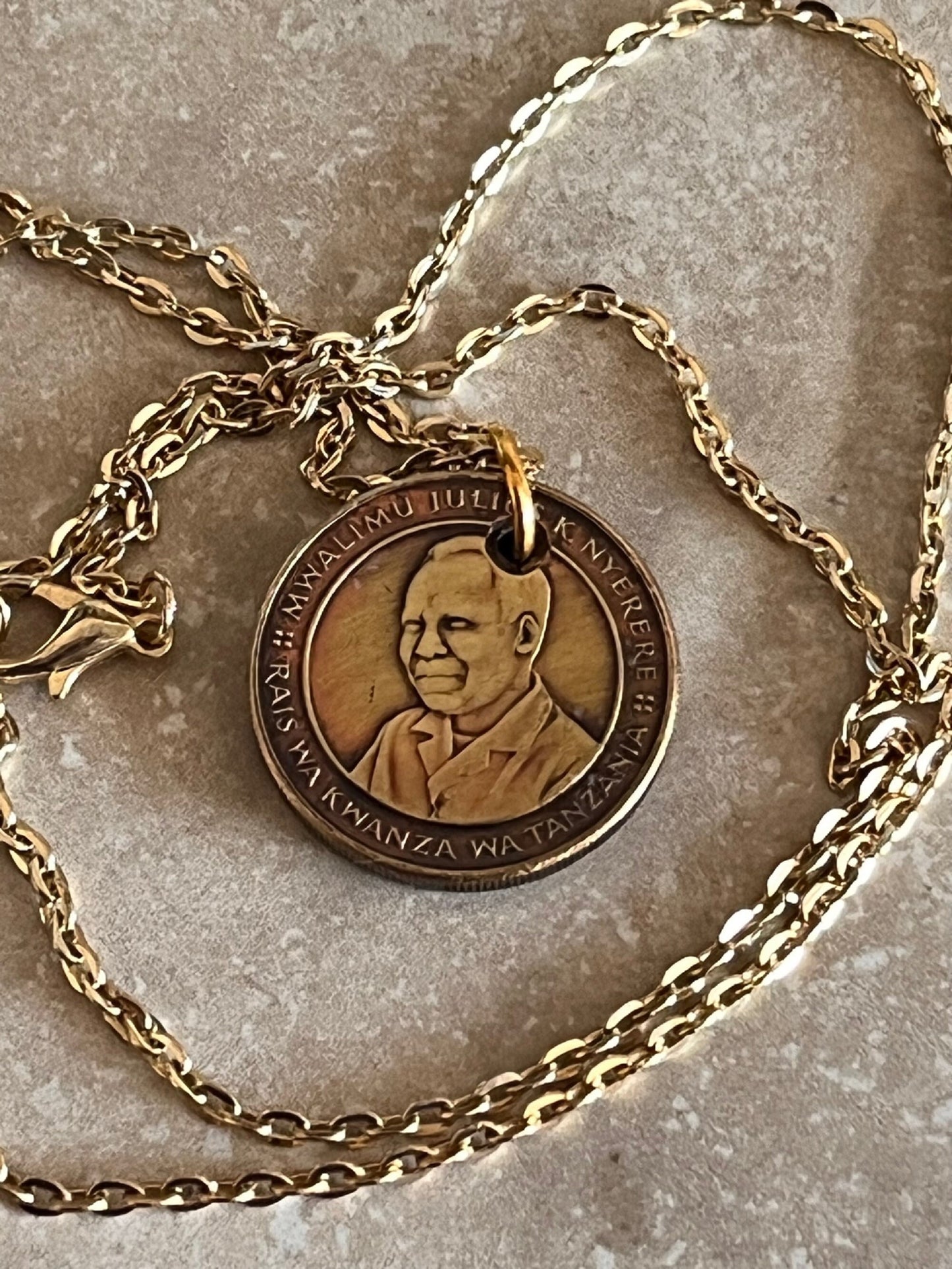 Tanzania Coin Necklace 100 Shilling Africa Pendant Personal Old Vintage Handmade Jewelry Gift Friend Charm For Him Her World Coin Collector