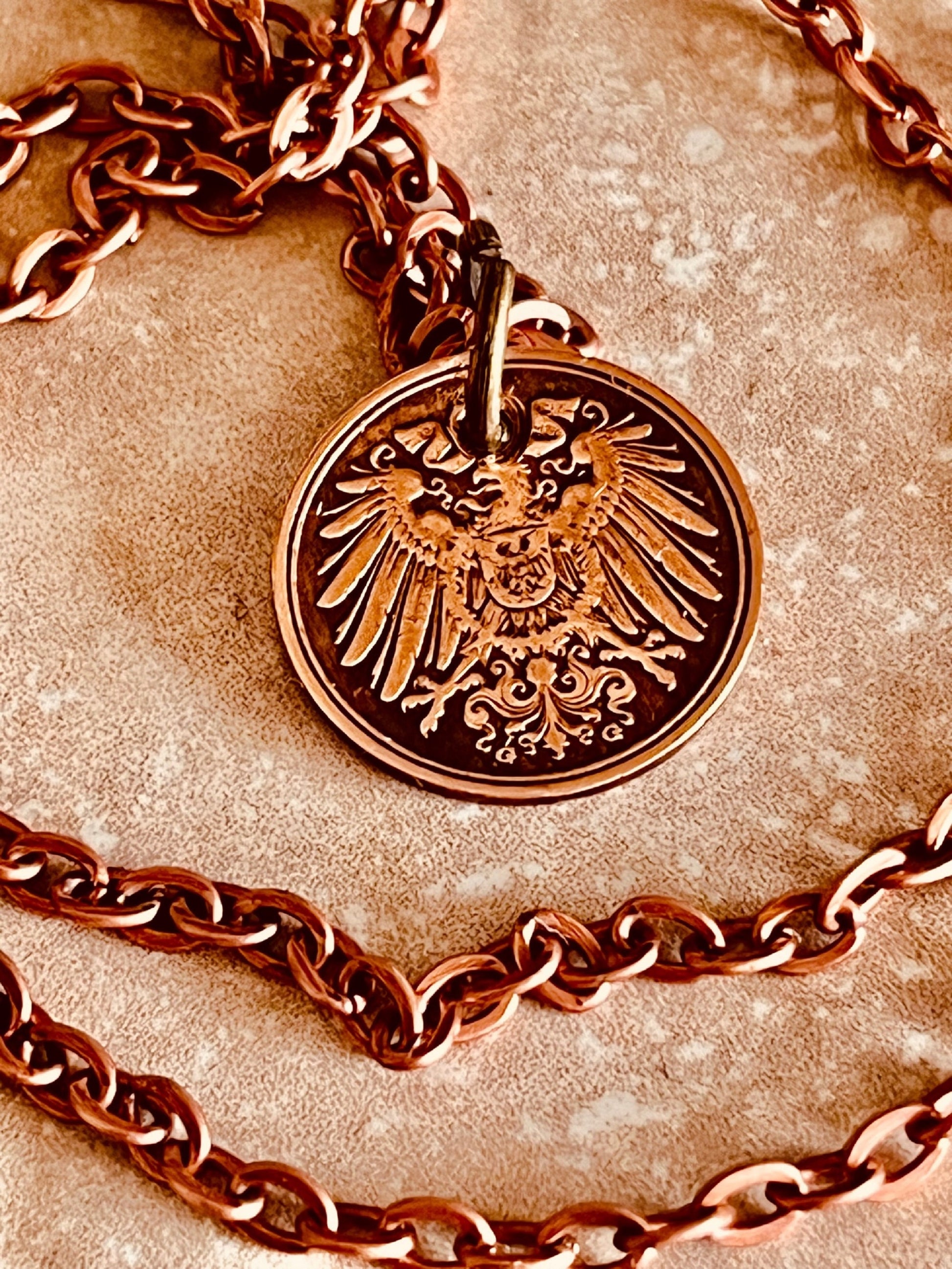 Germany 1 Pfenning Rentenpfennig German Coin Necklace Custom Made Charm Gift For Friend Coin Charm Gift For Him, Coin Collector, World Coins