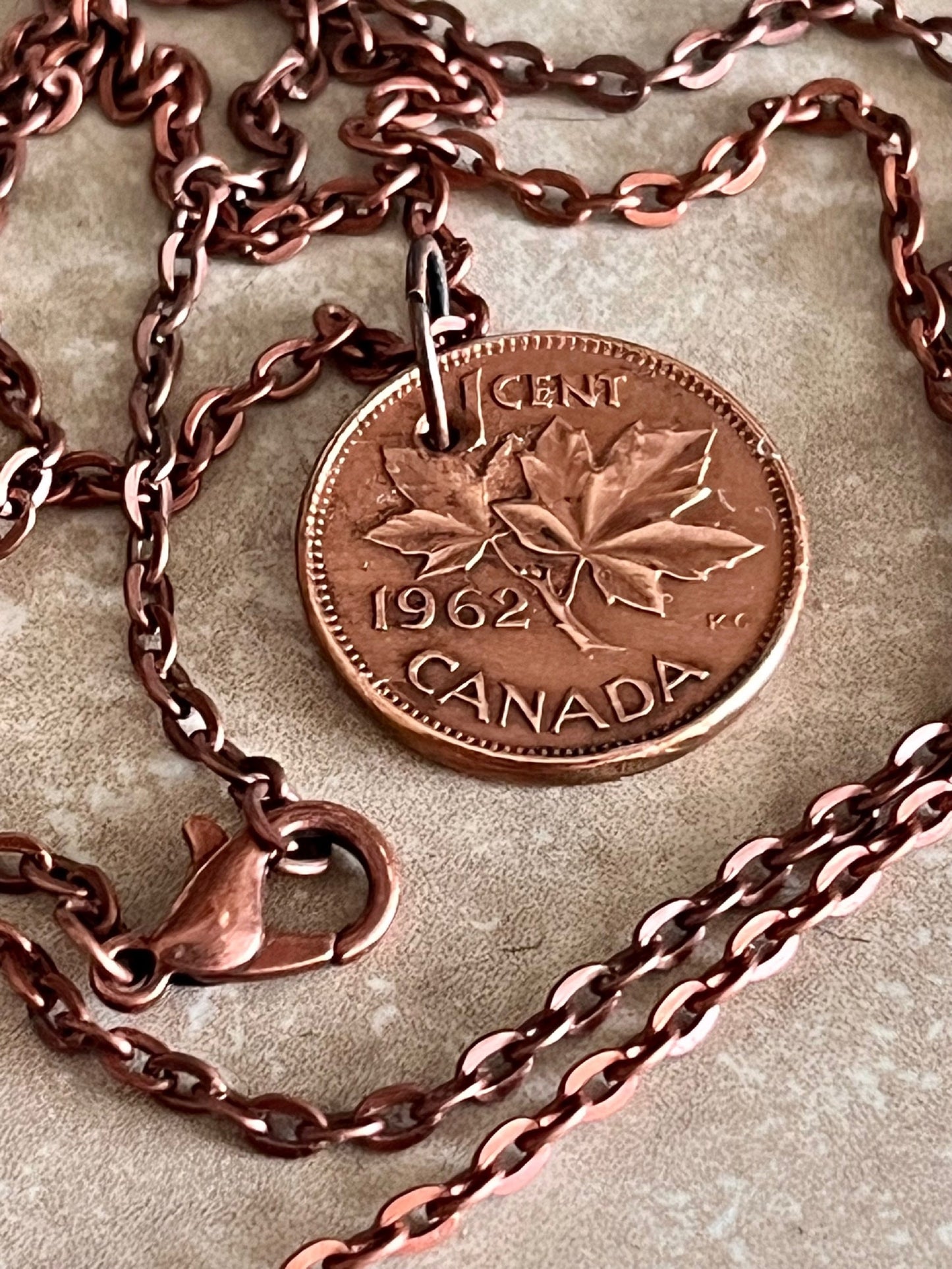 Canada Penny Coin Pendant One Cent Canadian Personal Necklace Vintage Handmade Jewelry Gift Friend Charm For Him Her World Coin Collector