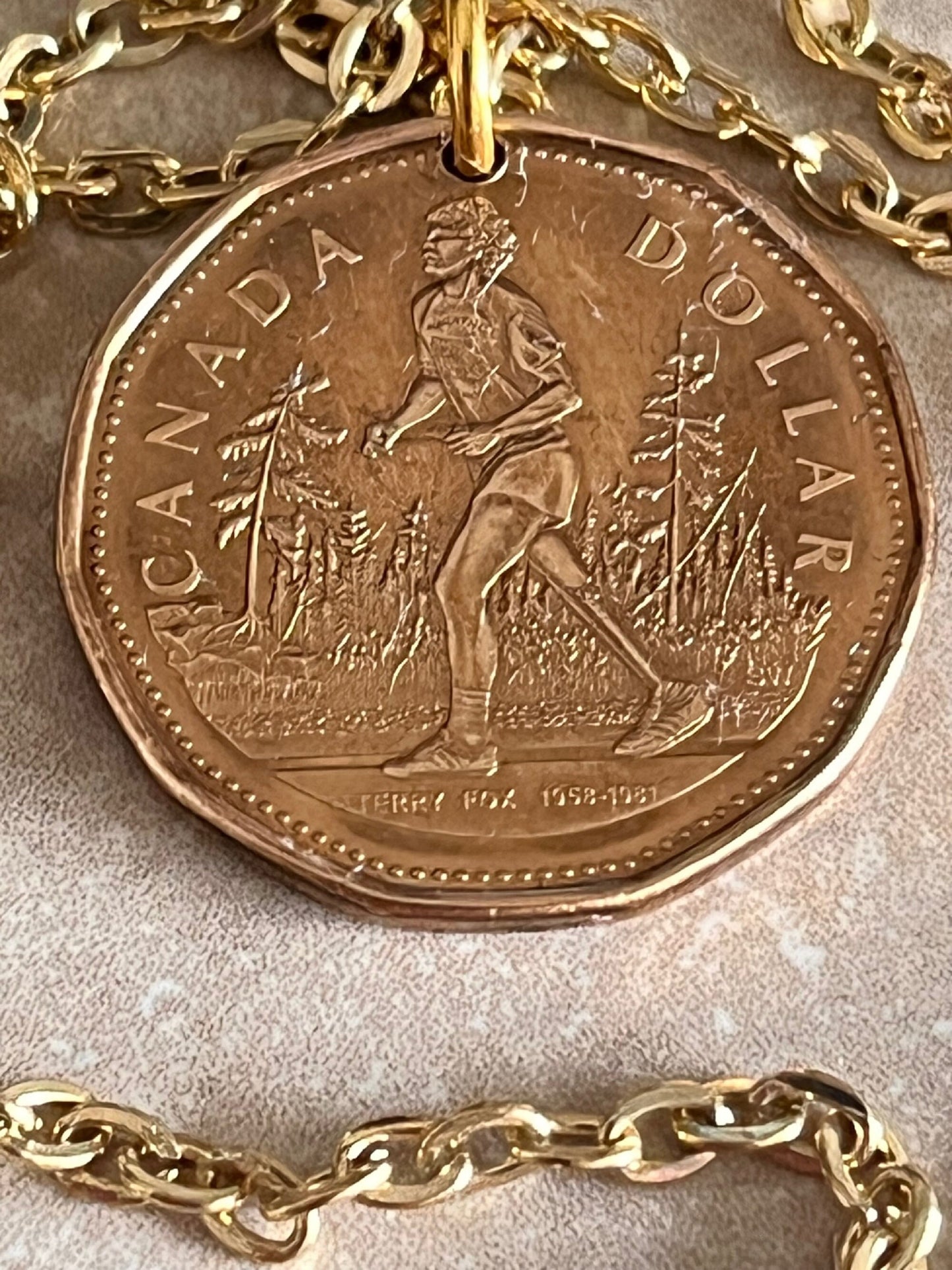 Canada Coin Necklace 2005 Terry Fox Loon Dollar Loonie Personal Vintage Handmade Jewelry Gift Friend Charm For Him Her World Coin Collector
