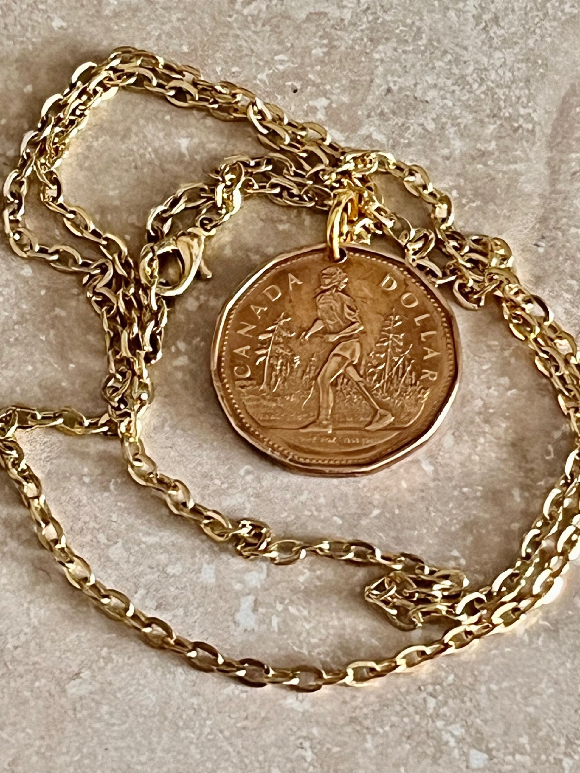 Canada Coin Necklace 2005 Terry Fox Loon Dollar Loonie Personal Vintage Handmade Jewelry Gift Friend Charm For Him Her World Coin Collector