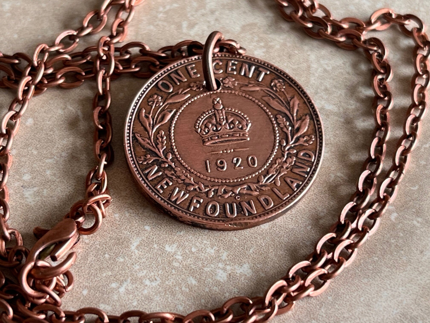 NFLD Canada Penny Coin Pendant, One Penny, Canadian Cent, Necklace Newfoundland Jewelry Gift Friend Charm For Him Her World Coin Collector