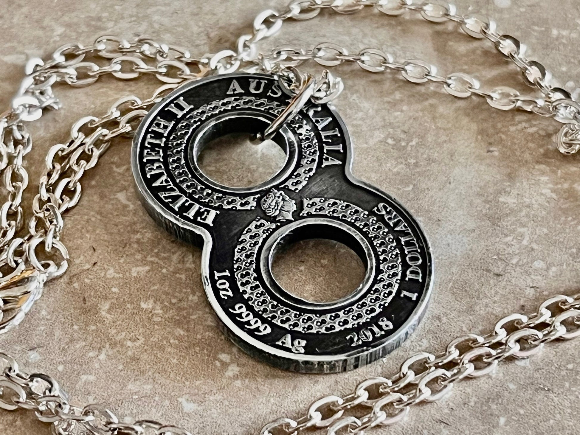 Chinese Lucky Dragon Infinity Dollar Coin Necklace Personal Old Vintage Handmade Jewelry Gift Friend Charm For Him Her World Coin Collector