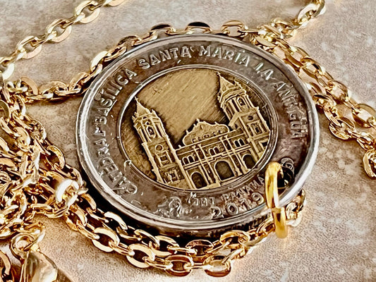 Panama Coin UN Balboa Personal Vintage Necklace Old Handmade Jewelry Gift Friend Charm For Him Her World Coin Collector