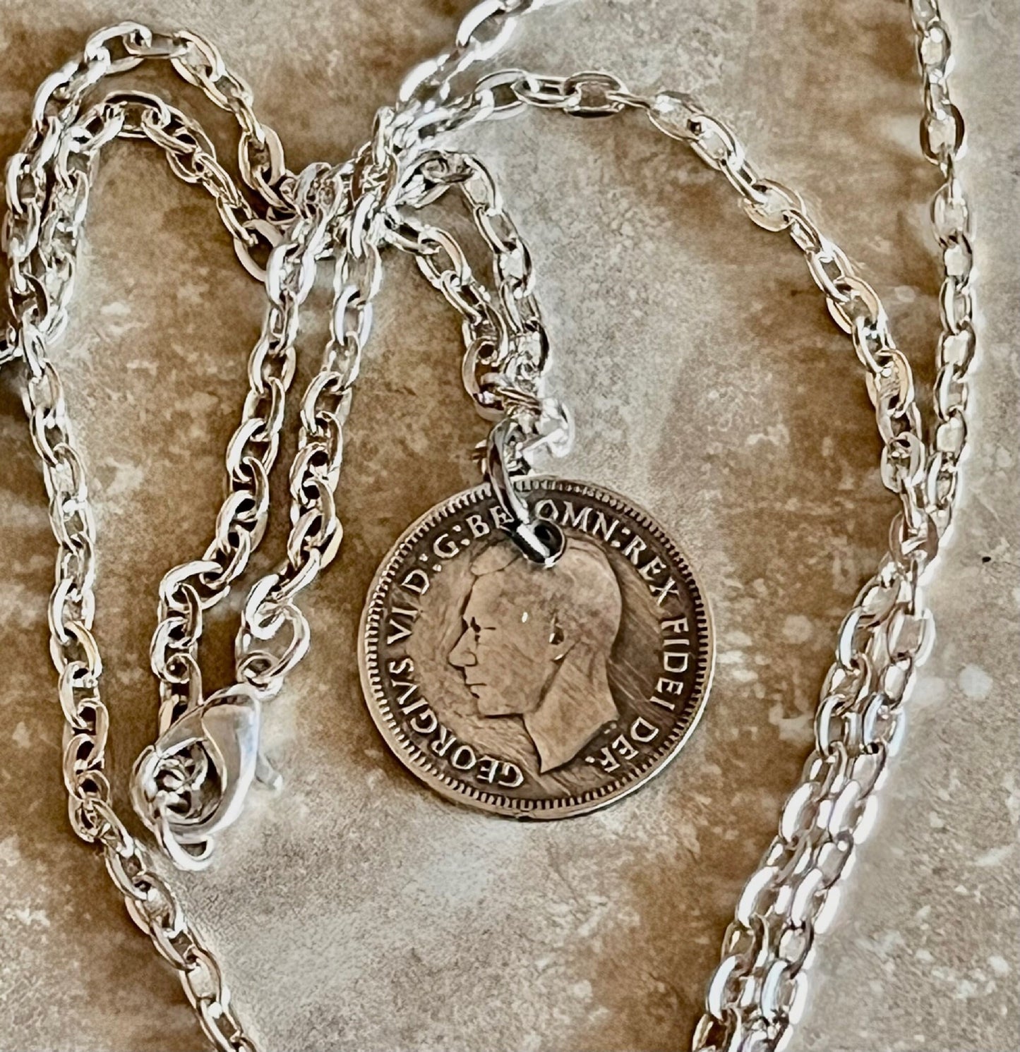 Australia Silver Necklace Coin Australian Six Pence Personal Necklace Handmade Jewelry Gift Friend Charm For Him Her World Coin Collector