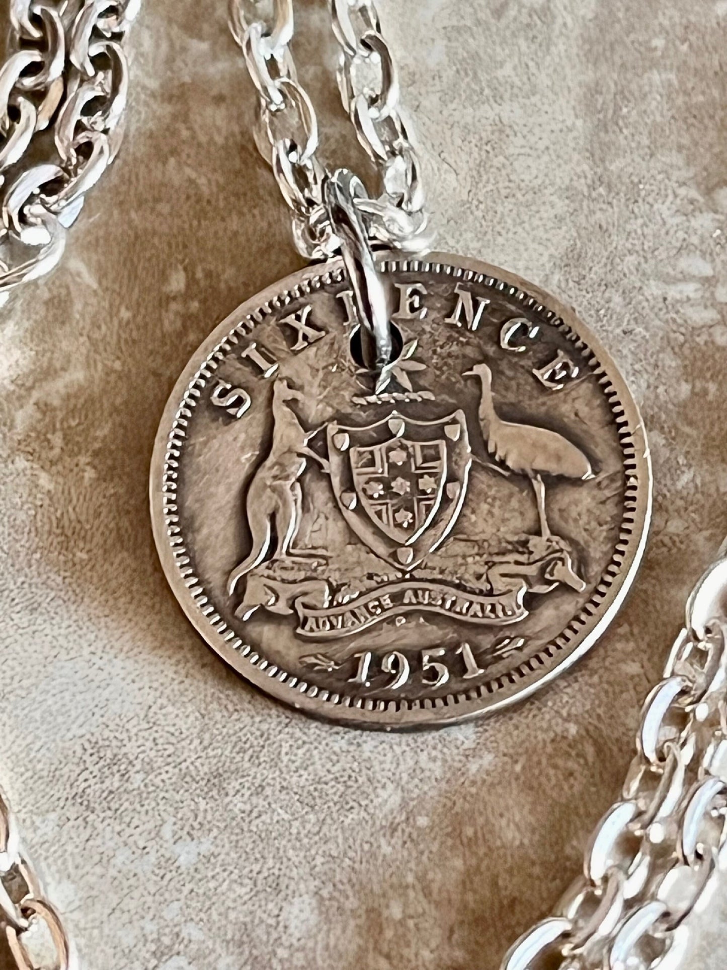 Australia Silver Necklace Coin Australian Six Pence Personal Necklace Handmade Jewelry Gift Friend Charm For Him Her World Coin Collector