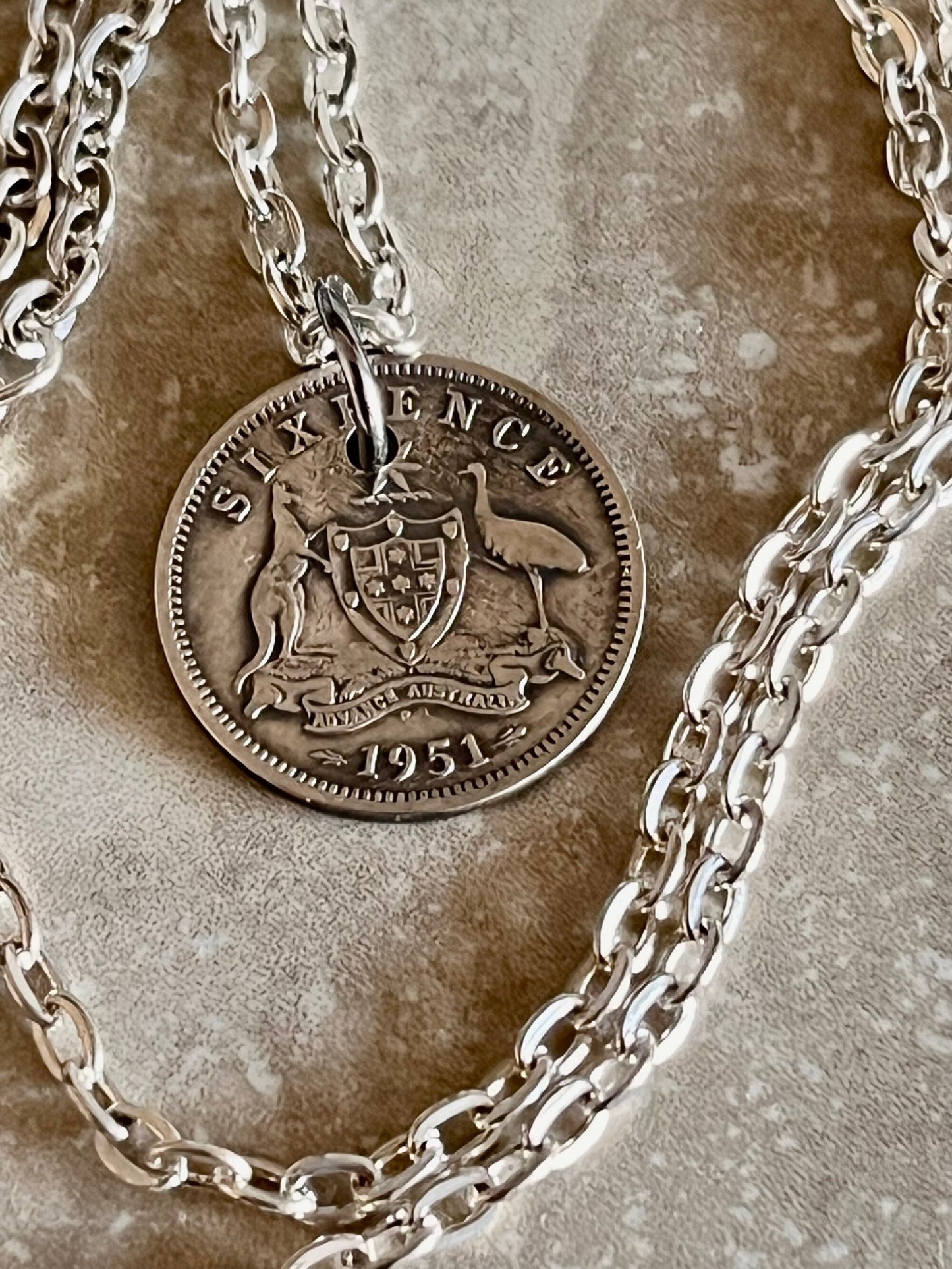 Australia Silver Necklace Coin Australian Six Pence Personal Necklace Handmade Jewelry Gift Friend Charm For Him Her World Coin Collector