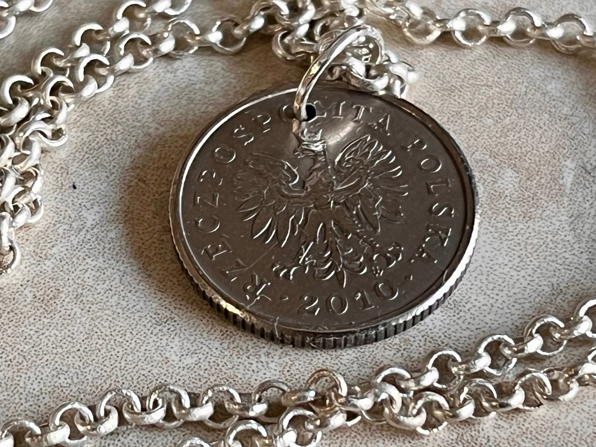 Poland Pendant Coin Necklace 20 Groszy Polish Personal Old Vintage Handmade Jewelry Gift Friend Charm For Him Her World Coin Collector