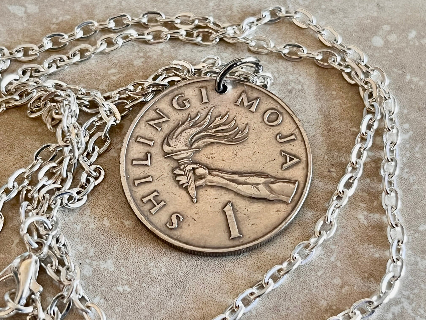 Tanzania 1 Shilling Moja Coin Pendant Necklace Tanzanian Personal Handmade Jewelry Gift Friend Charm For Him Her World Coin Collector