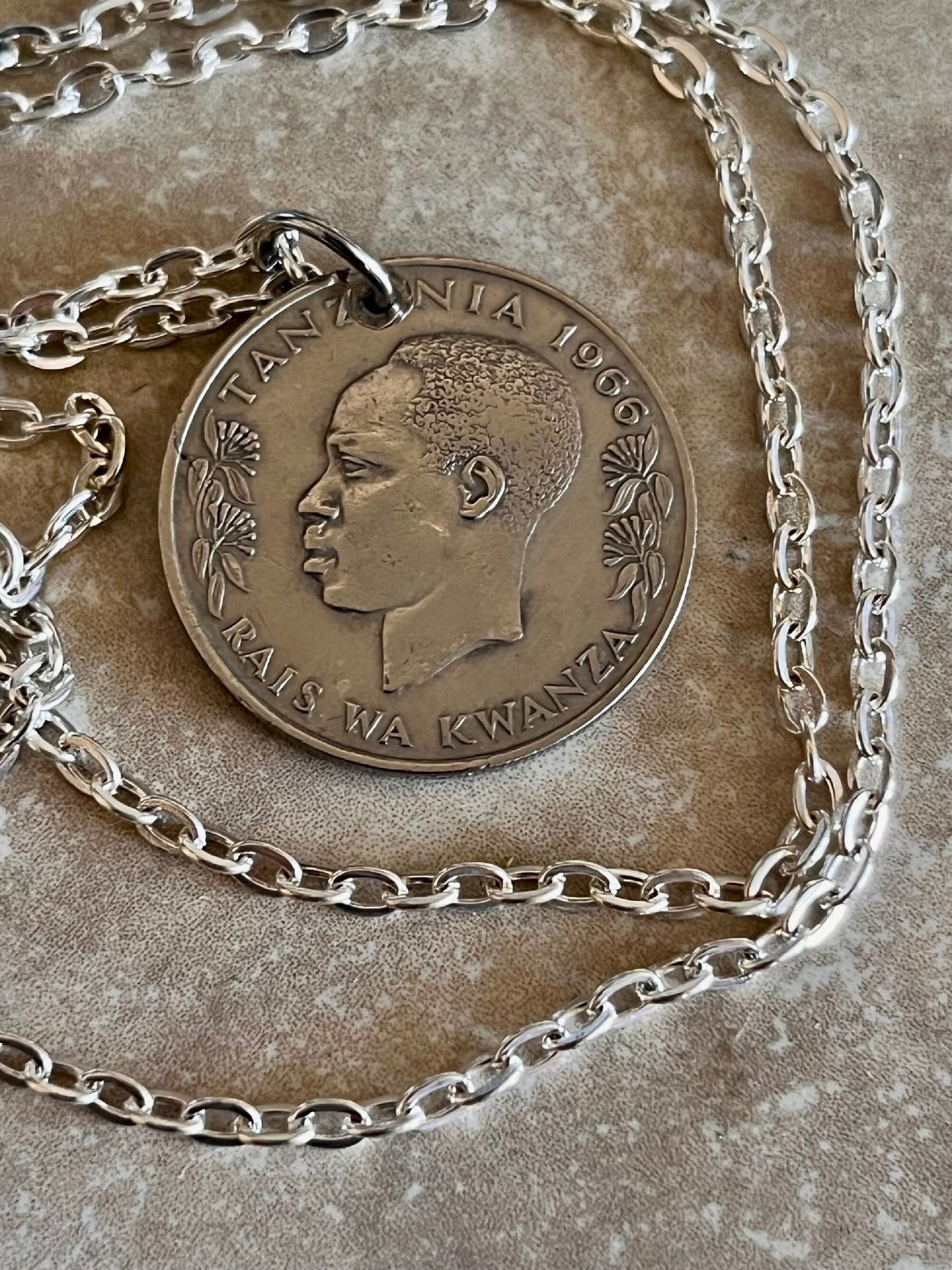 Tanzania 1 Shilling Moja Coin Pendant Necklace Tanzanian Personal Handmade Jewelry Gift Friend Charm For Him Her World Coin Collector