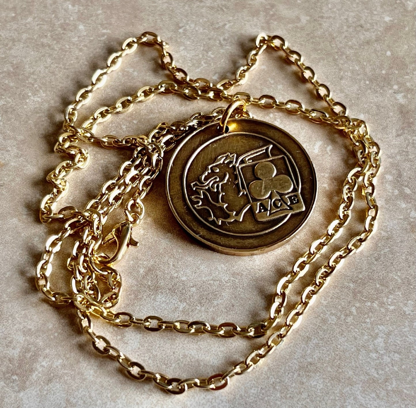 Ireland Coin Necklace 10 Pence Ace Celtic Harp Coin Vintage Pendant Necklace Custom Made Rare Coins Coin Enthusiast Fashion Handmade