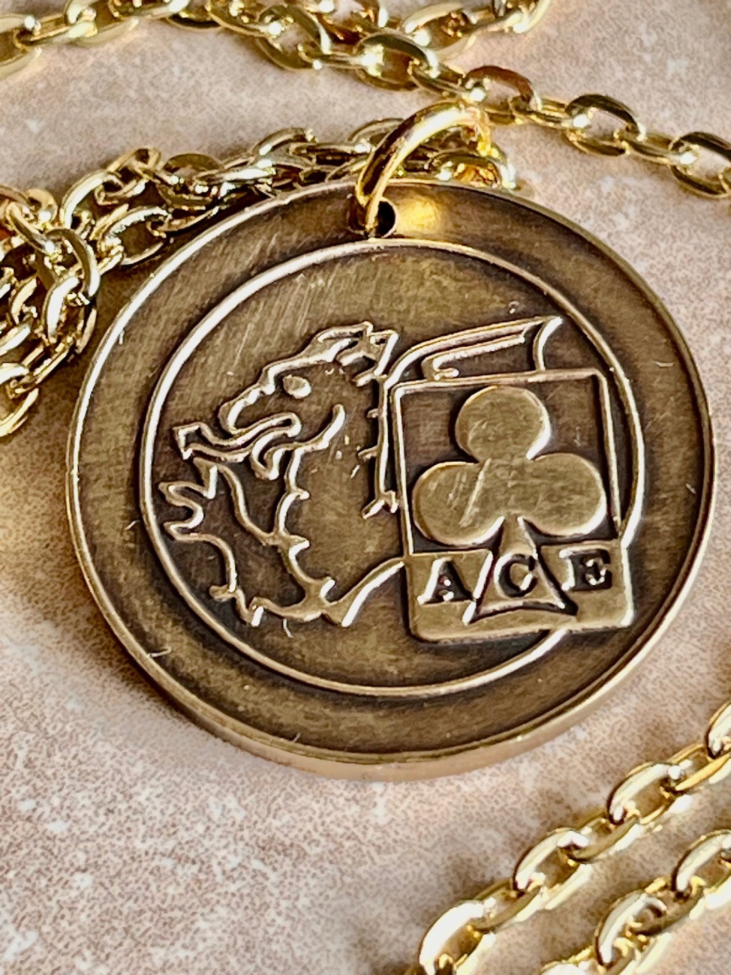 Ireland Coin Necklace 10 Pence Ace Celtic Harp Coin Vintage Pendant Necklace Custom Made Rare Coins Coin Enthusiast Fashion Handmade